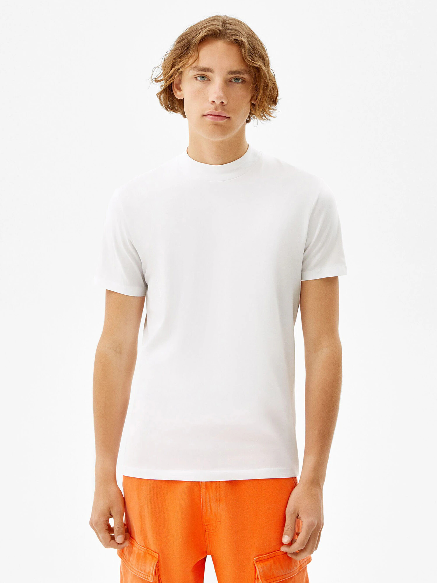 Bershka Tricou alb - Pled.ro