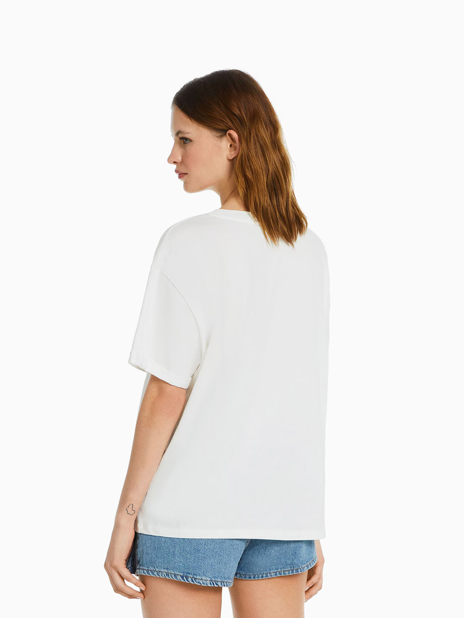 Bershka Tricou albastru deschis / lila / portocaliu / alb - Pled.ro