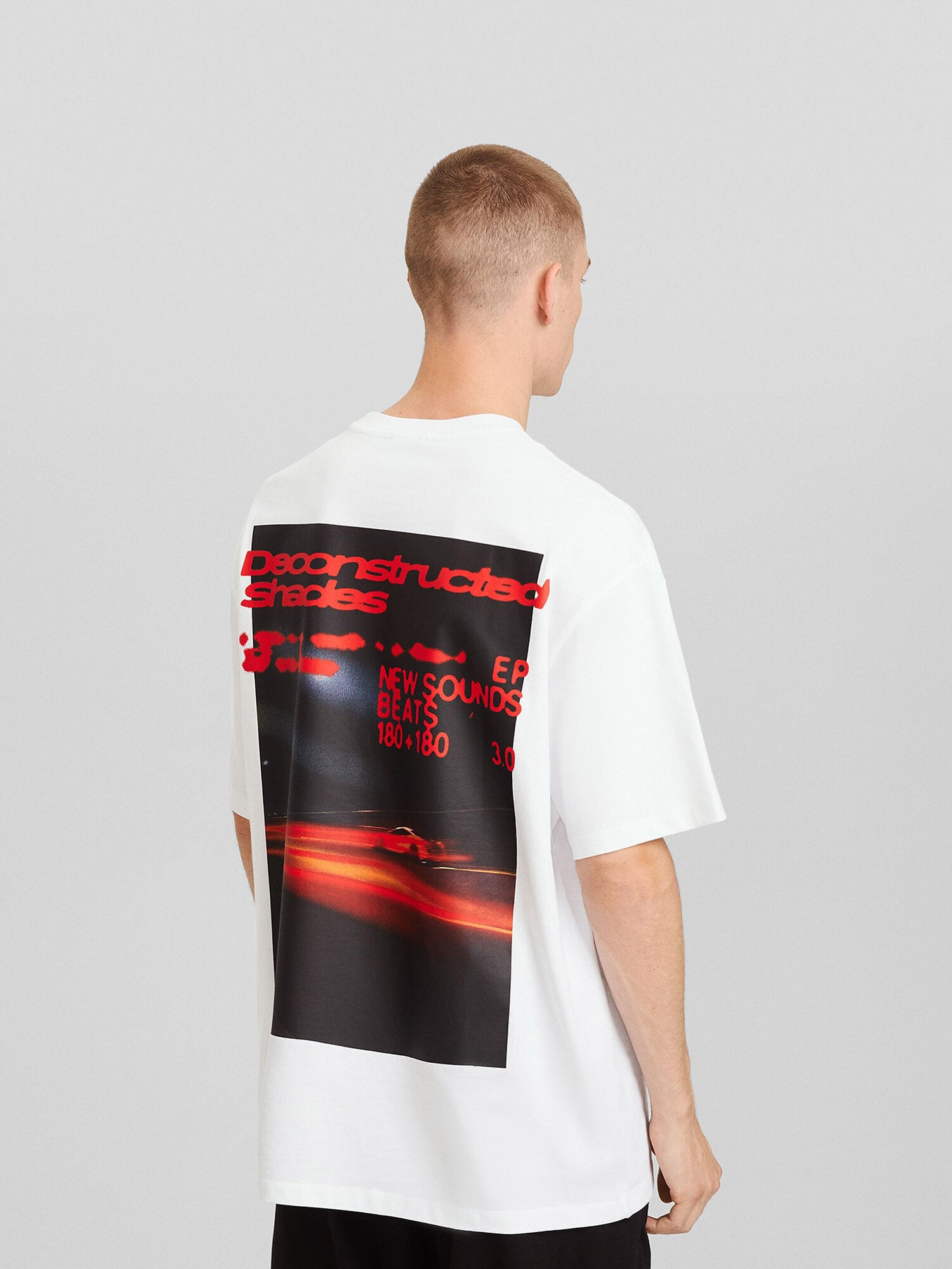 Bershka Tricou albastru noapte / roși aprins / negru / alb - Pled.ro