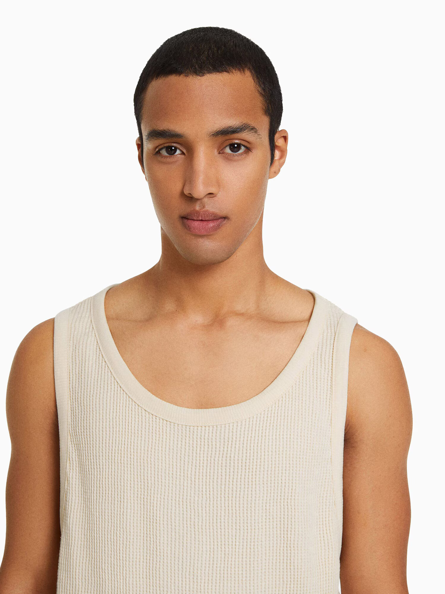 Bershka Tricou bej - Pled.ro