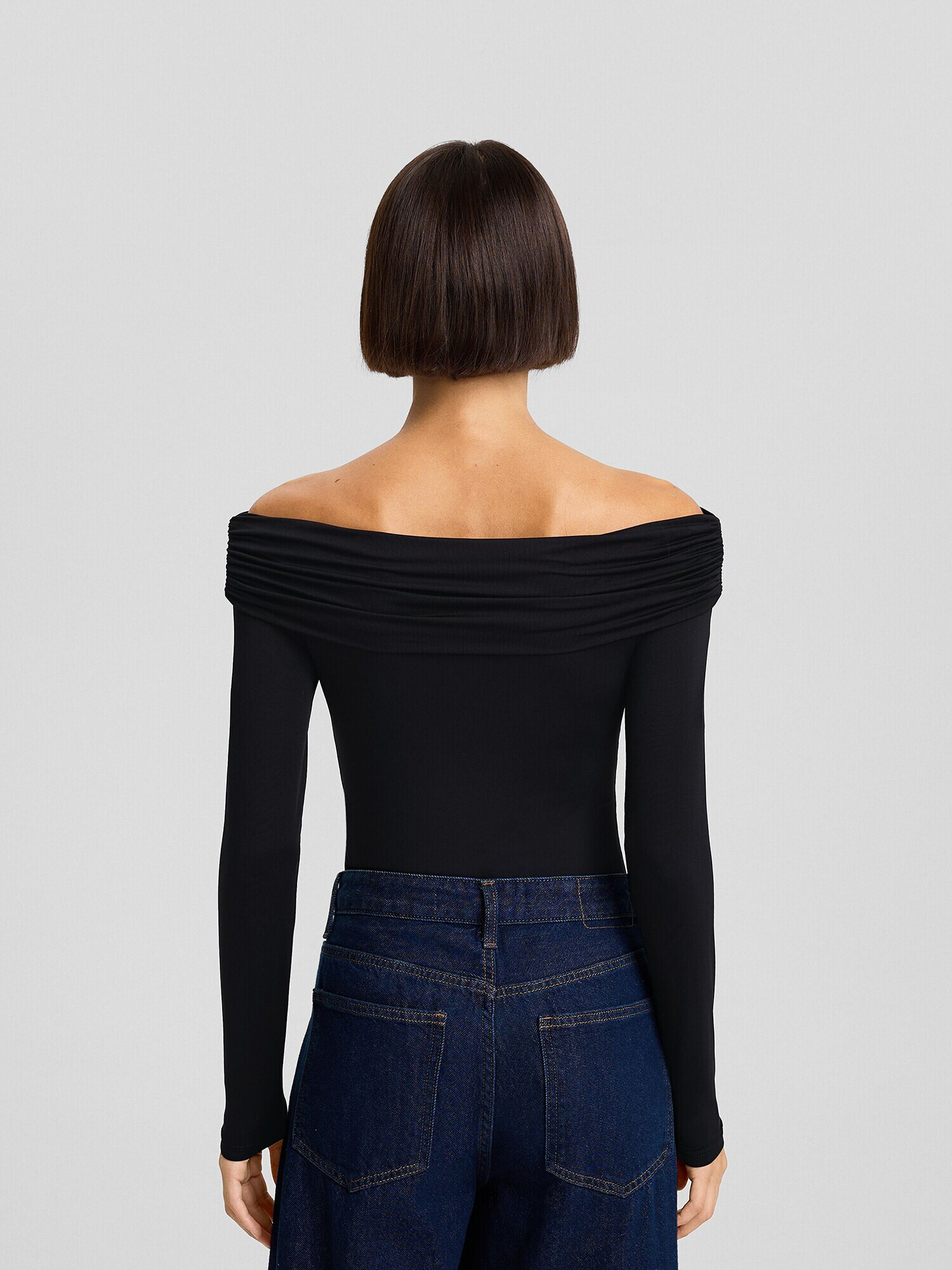 Bershka Tricou body negru - Pled.ro