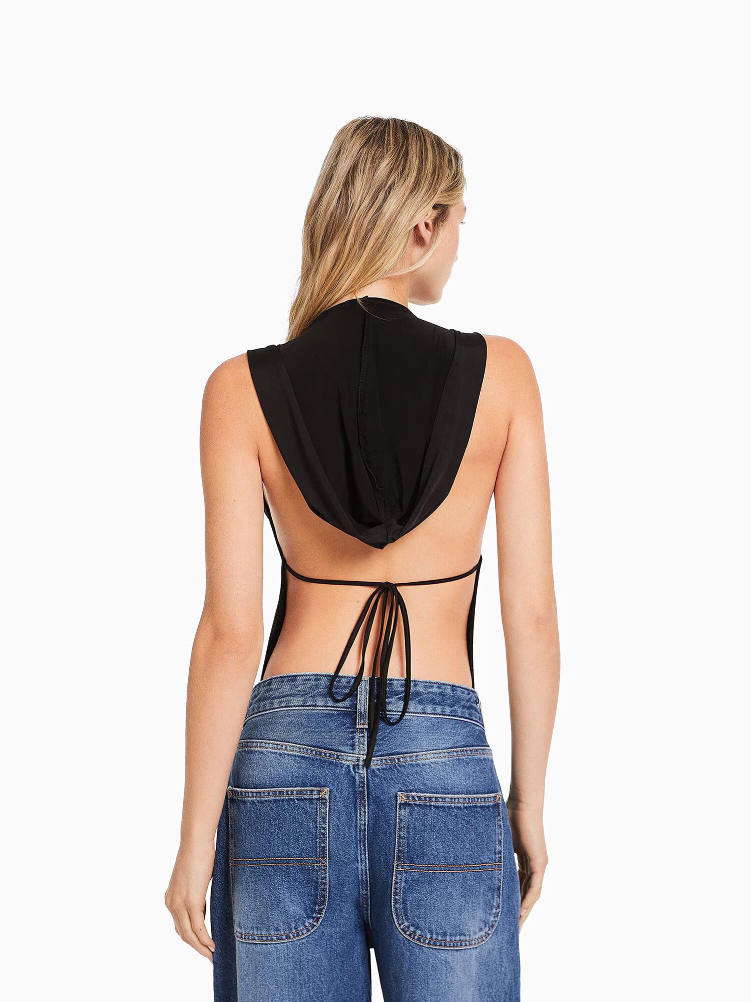 Bershka Tricou body negru - Pled.ro