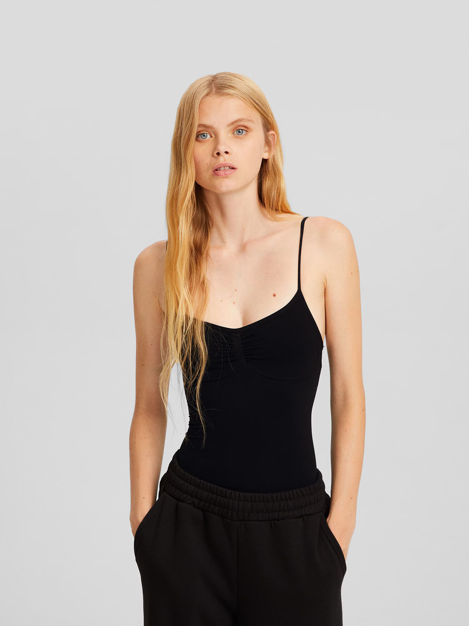 Bershka Tricou body negru - Pled.ro