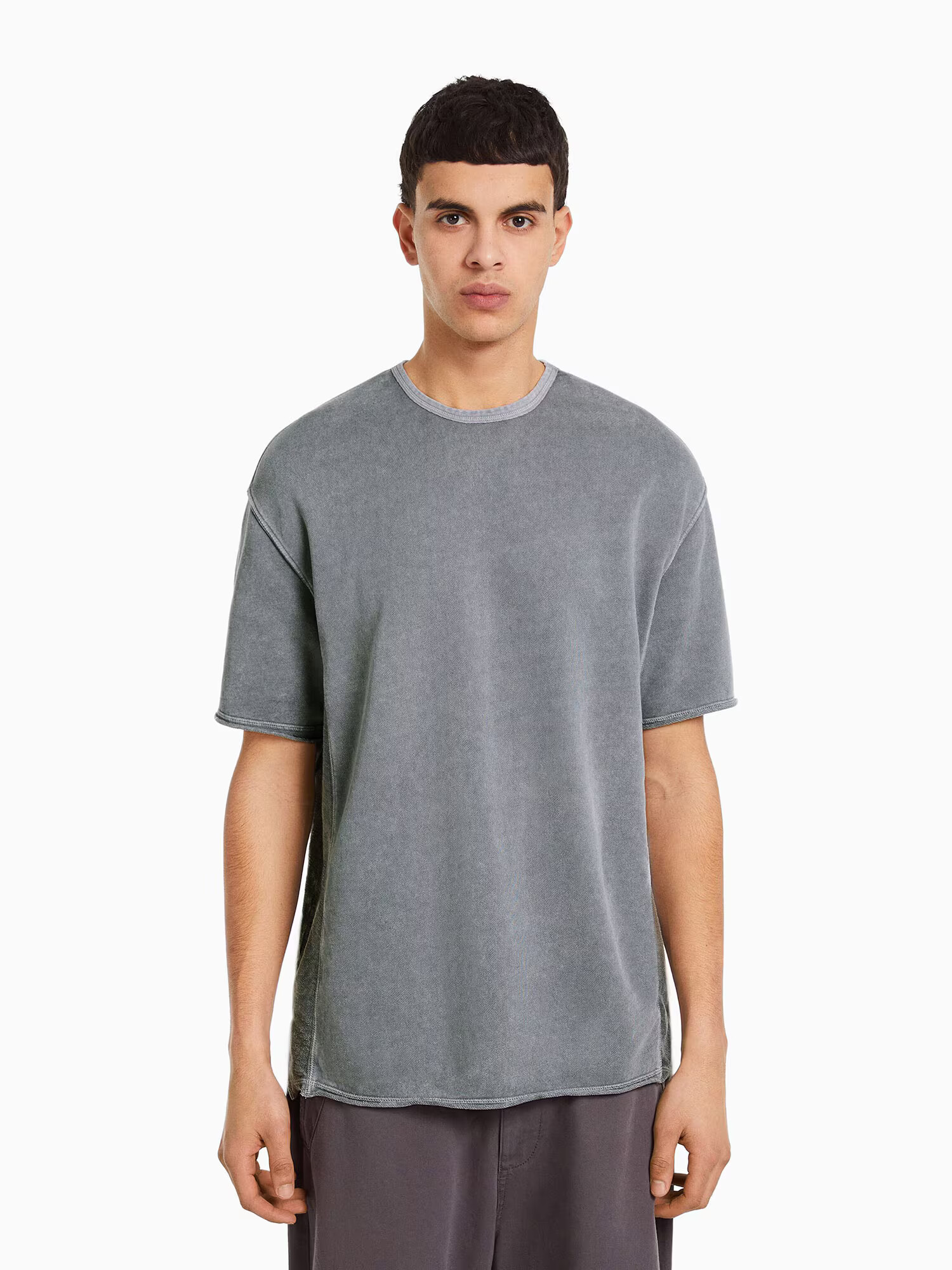 Bershka Tricou gri - Pled.ro