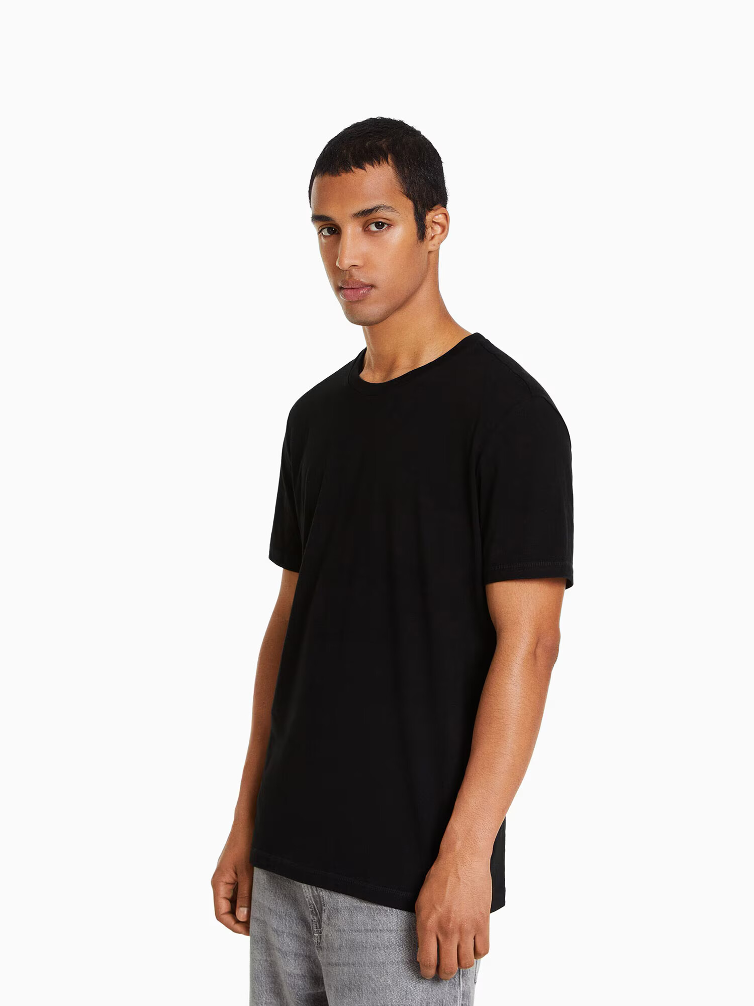 Bershka Tricou gri amestecat / negru / alb - Pled.ro