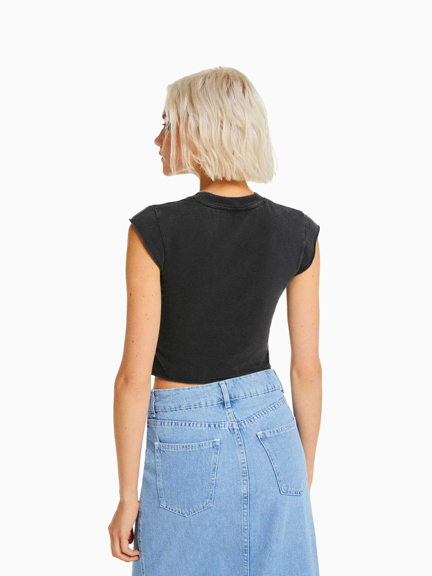 Bershka Tricou gri / gri închis / negru / alb - Pled.ro