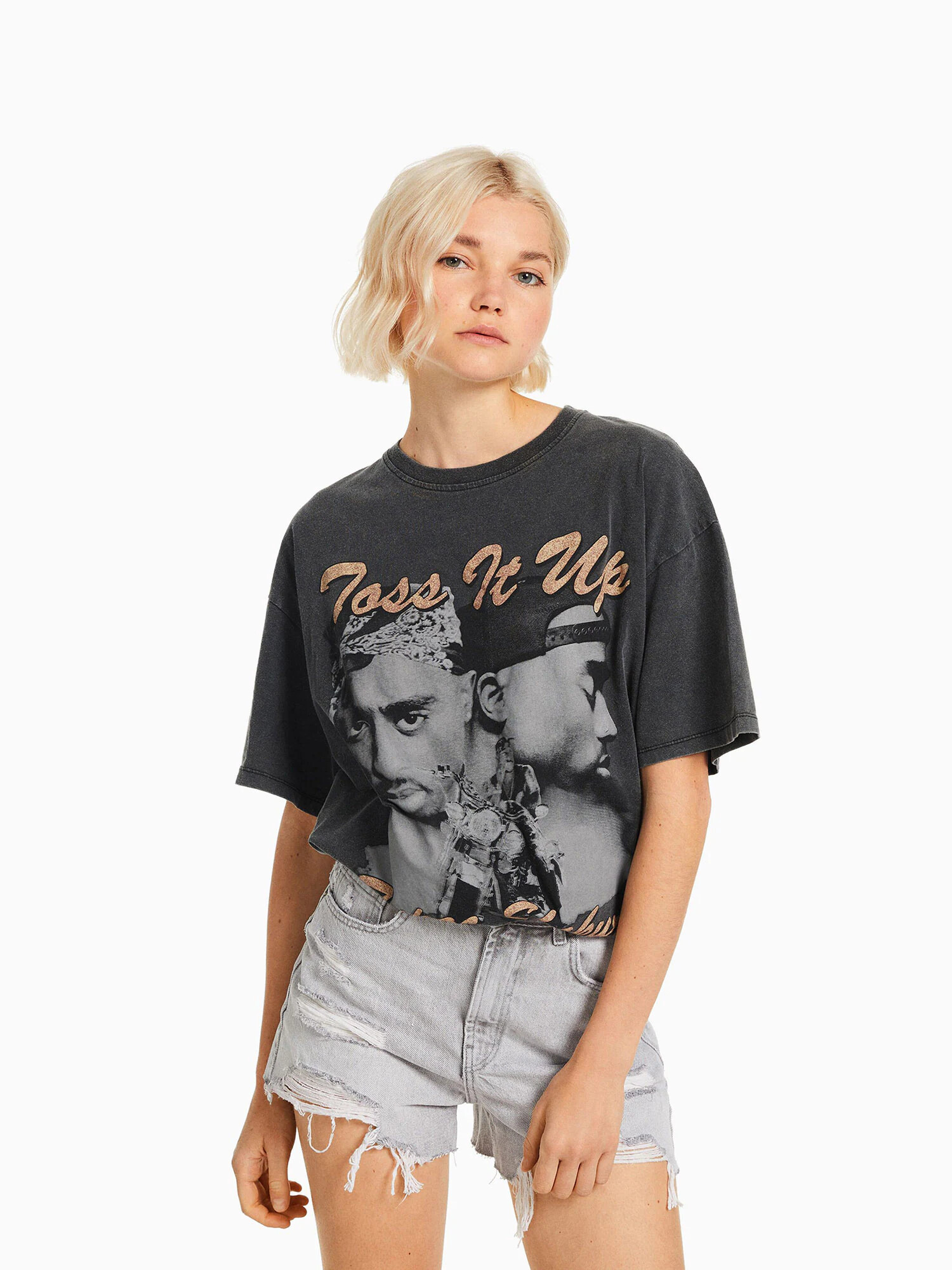 Bershka Tricou gri metalic / mai multe culori - Pled.ro