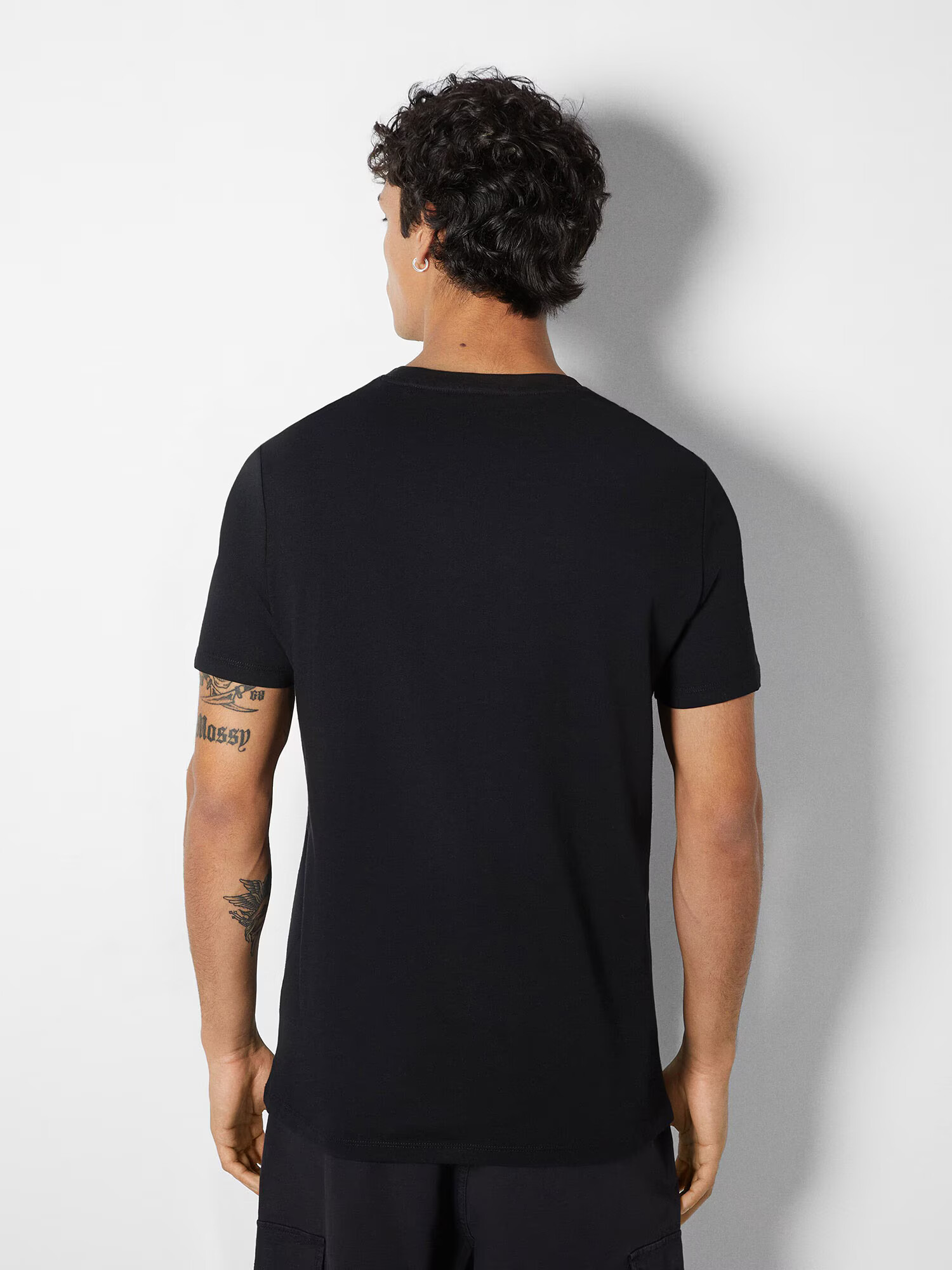 Bershka Tricou gri / negru / alb - Pled.ro