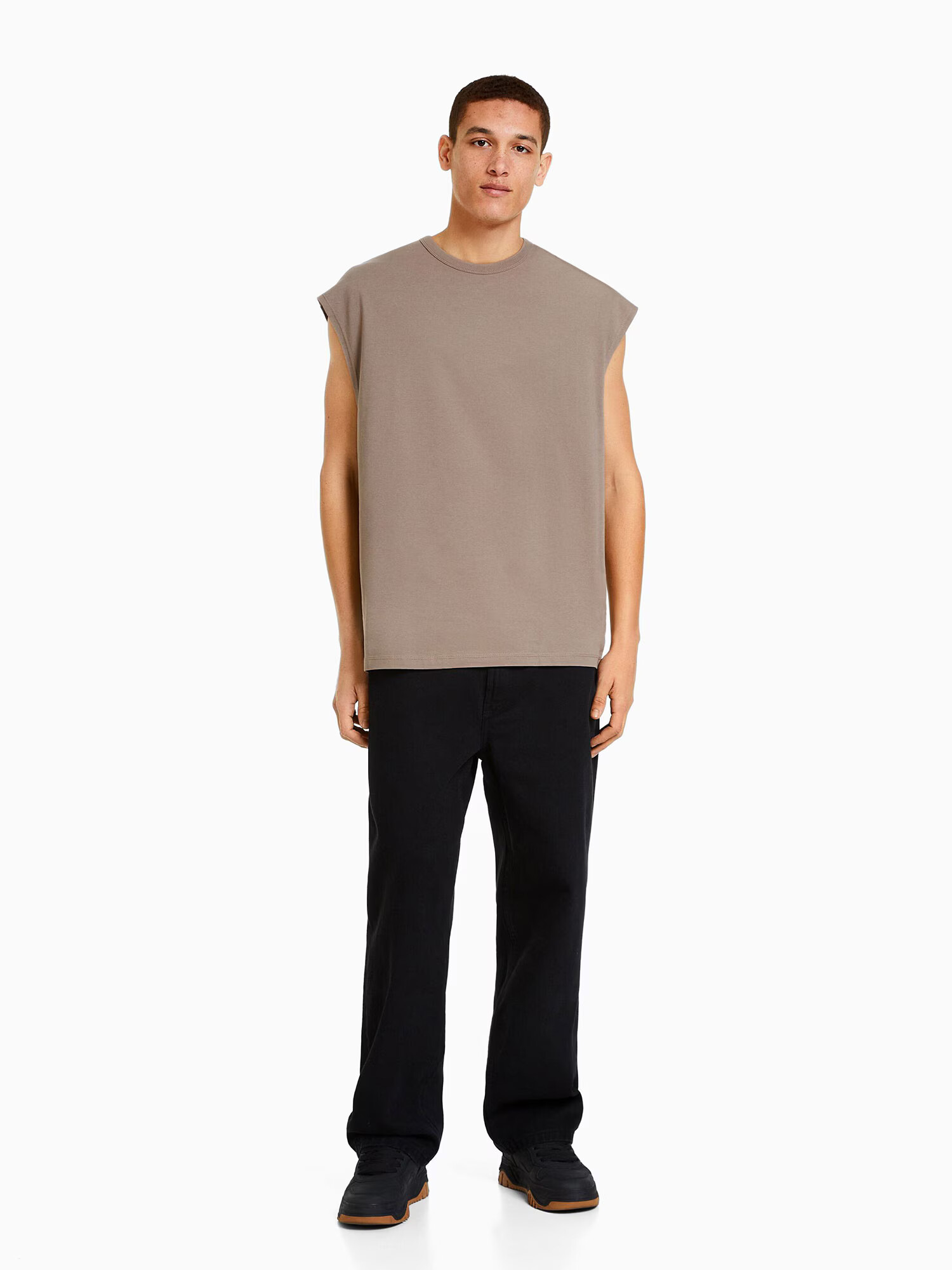 Bershka Tricou gri taupe - Pled.ro