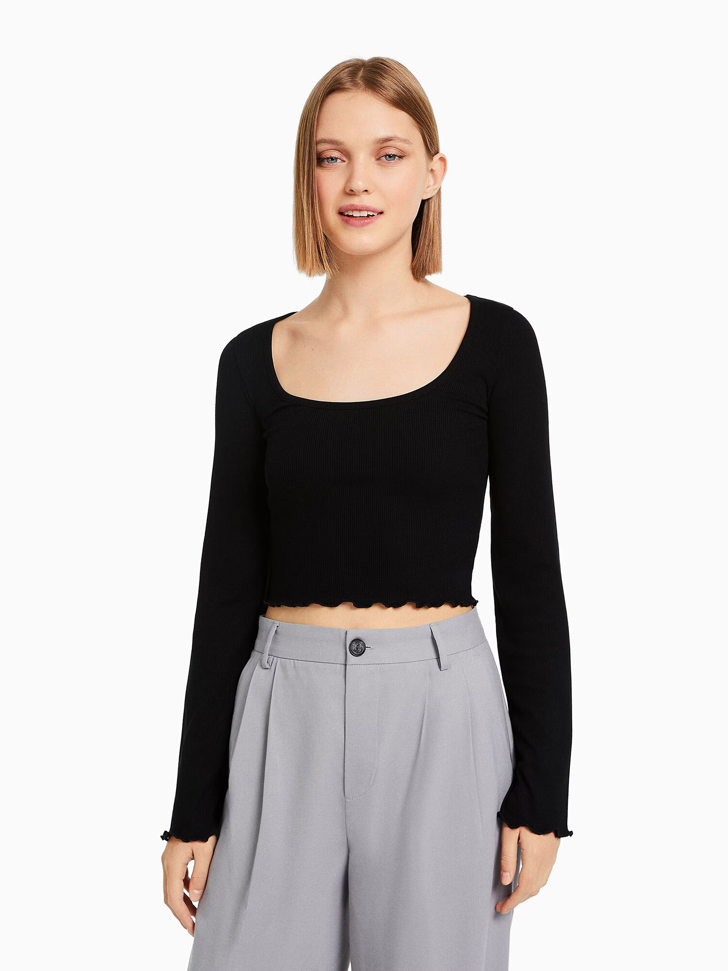 Bershka Tricou negru - Pled.ro