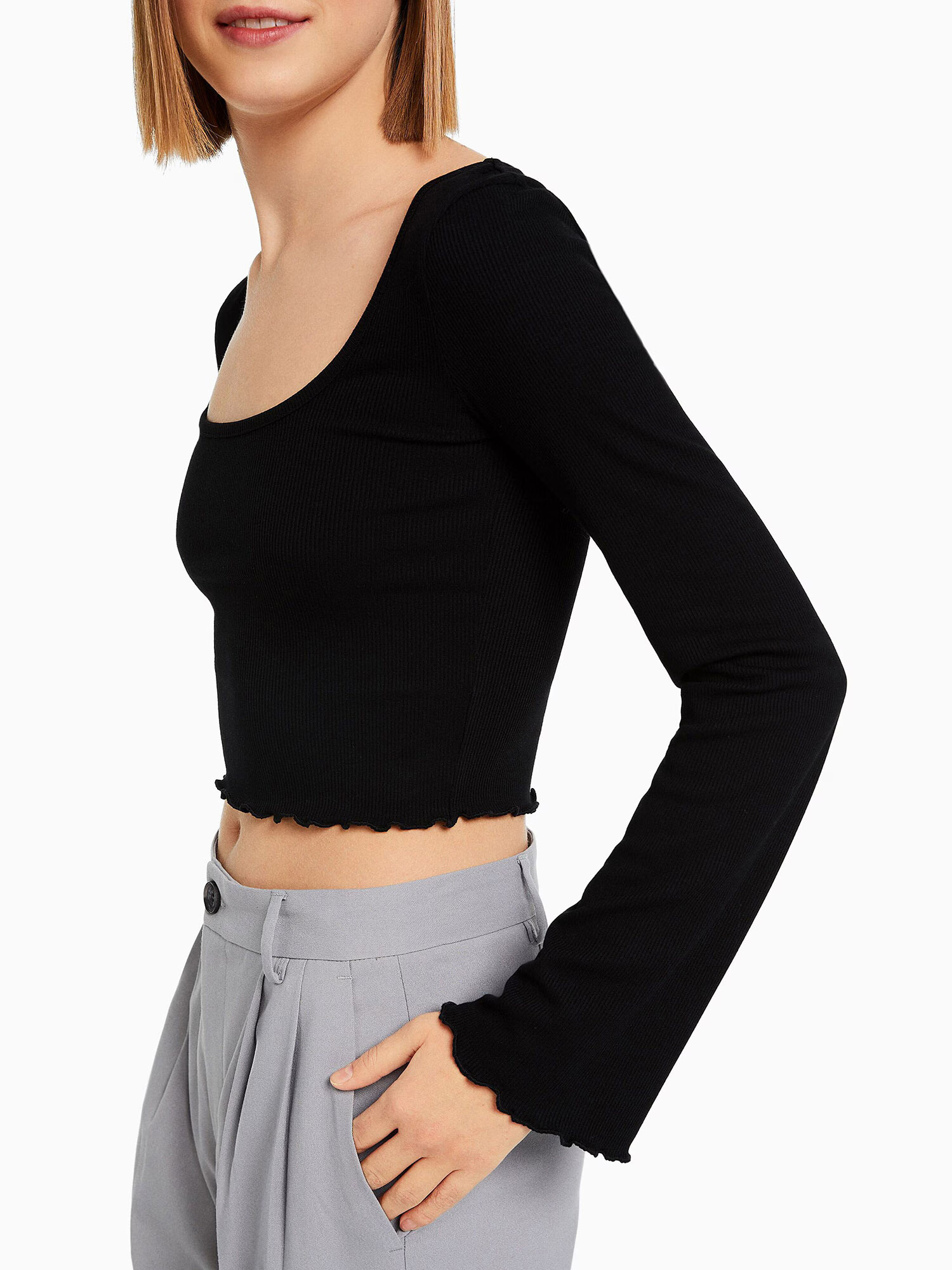 Bershka Tricou negru - Pled.ro