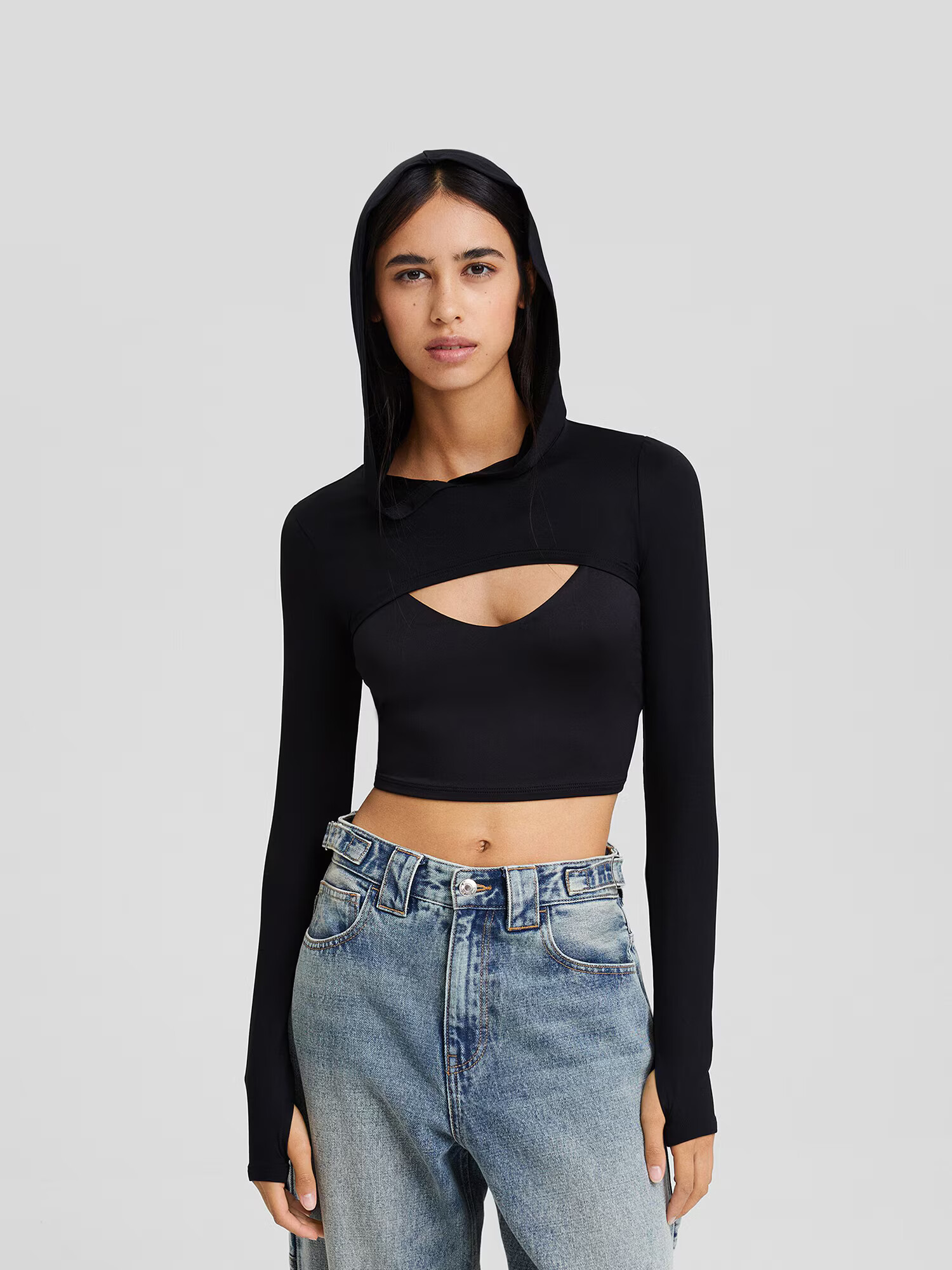 Bershka Tricou negru - Pled.ro