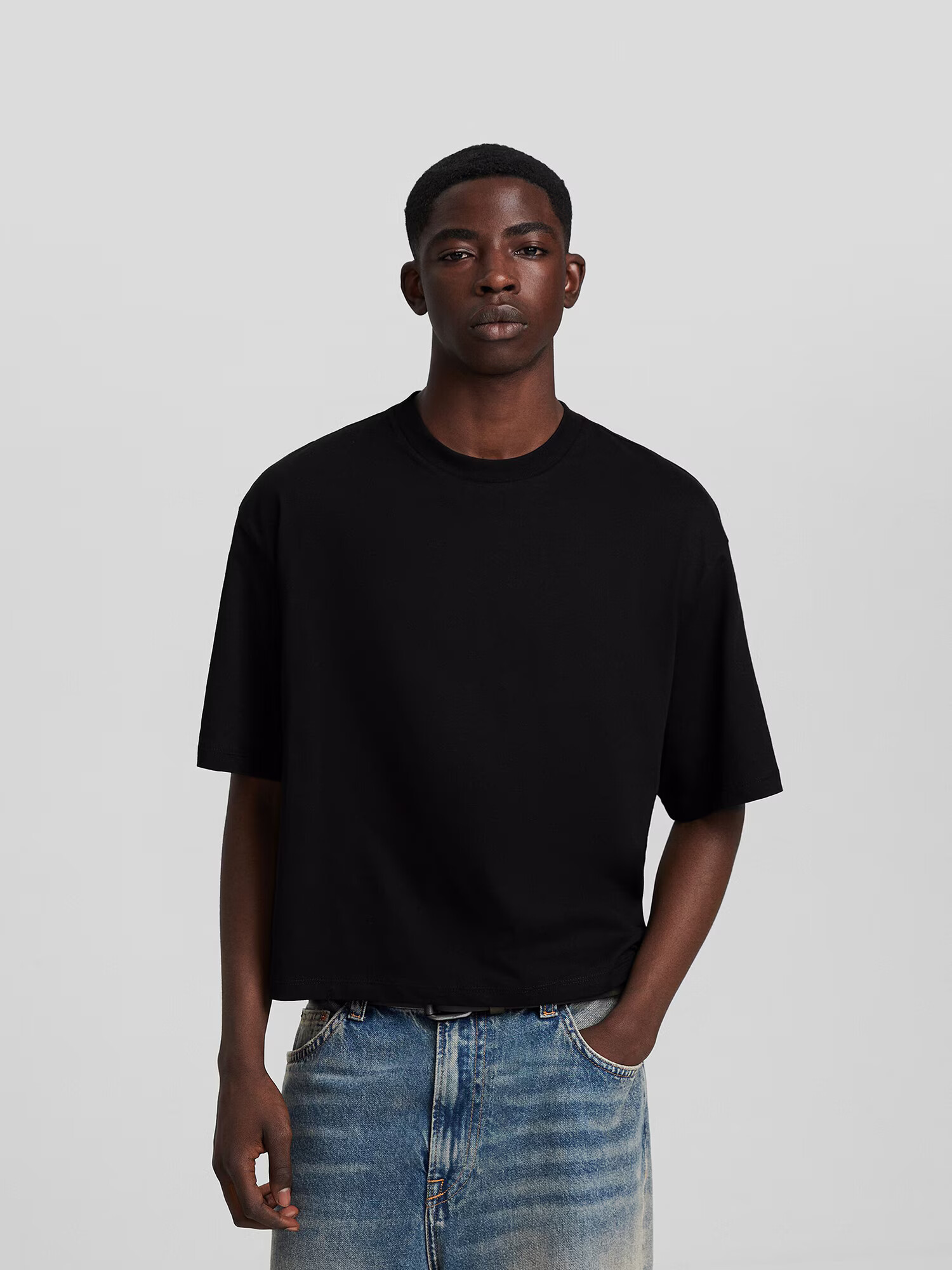 Bershka Tricou negru - Pled.ro