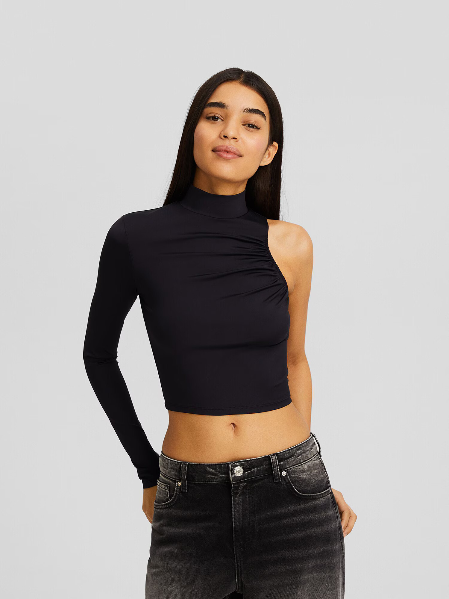 Bershka Tricou negru - Pled.ro