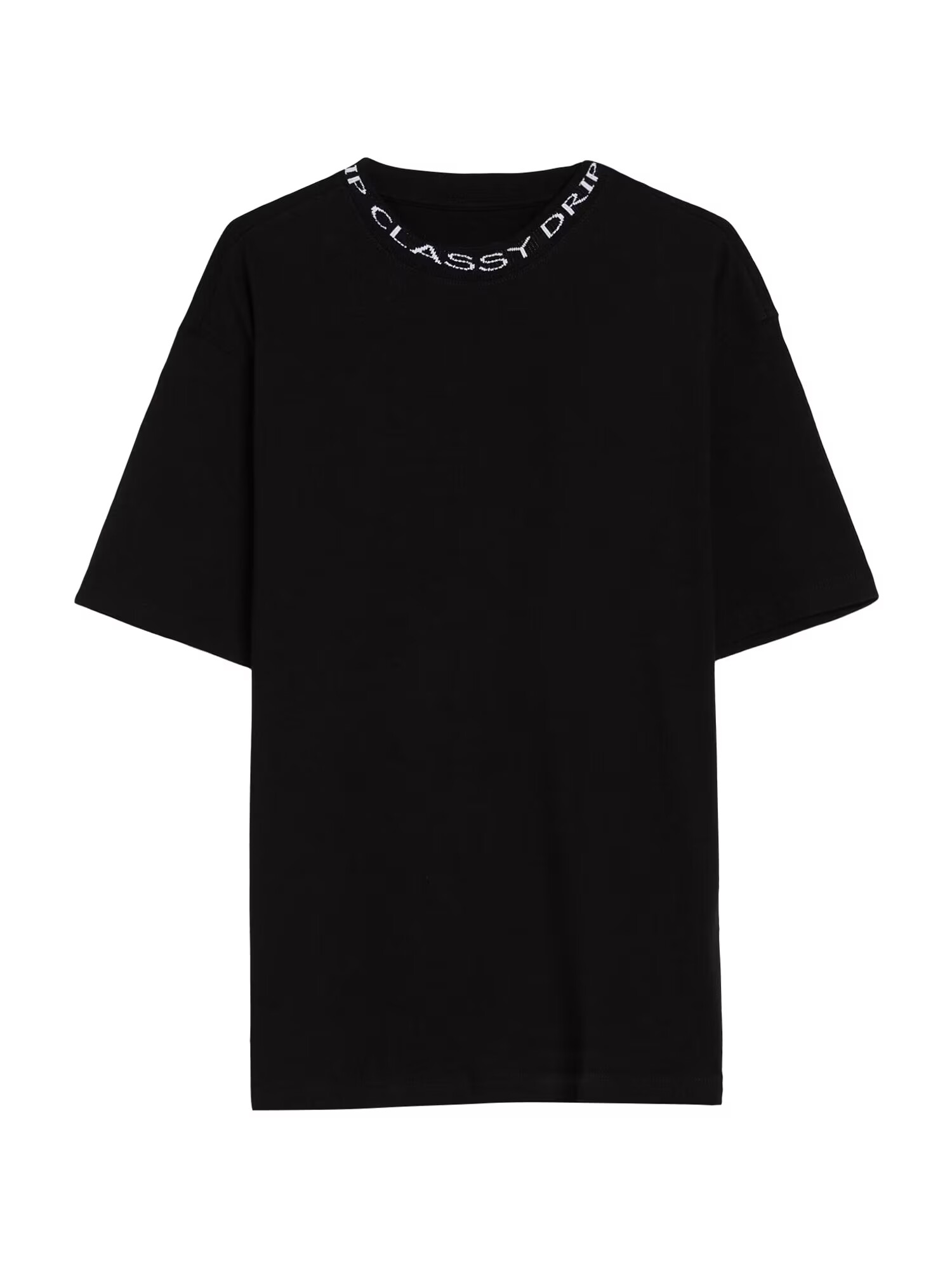 Bershka Tricou negru / alb - Pled.ro