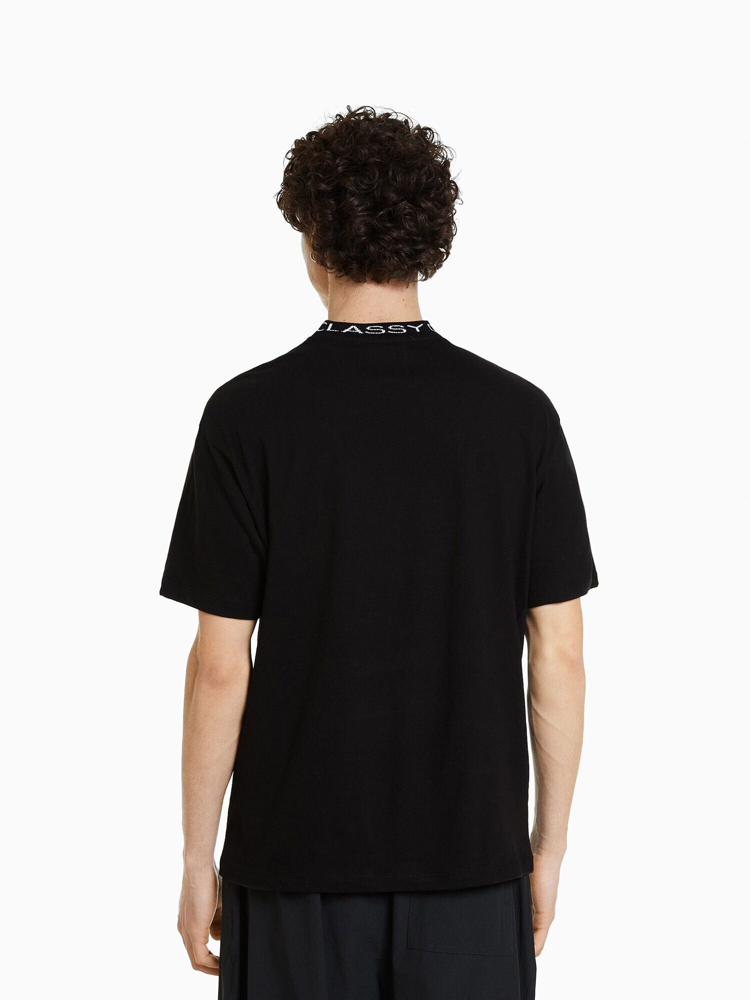 Bershka Tricou negru / alb - Pled.ro