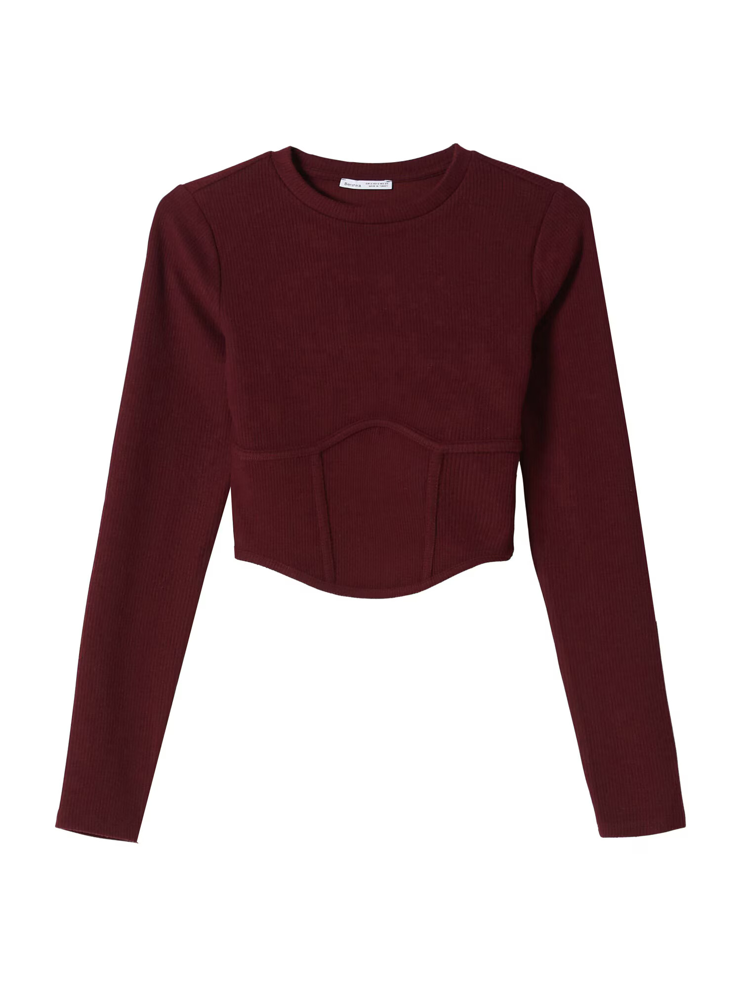 Bershka Tricou roșu burgundy - Pled.ro