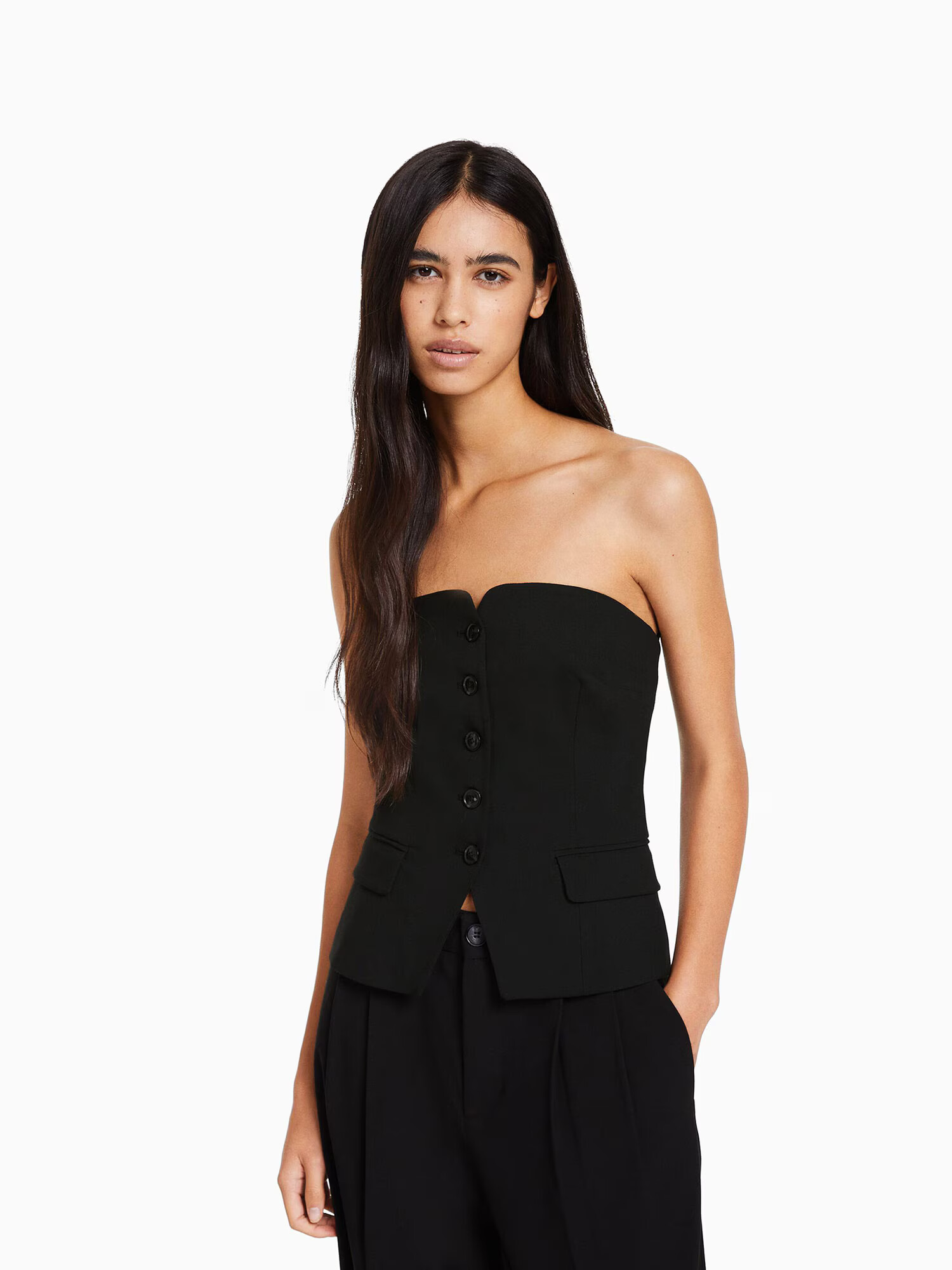 Bershka Top negru - Pled.ro