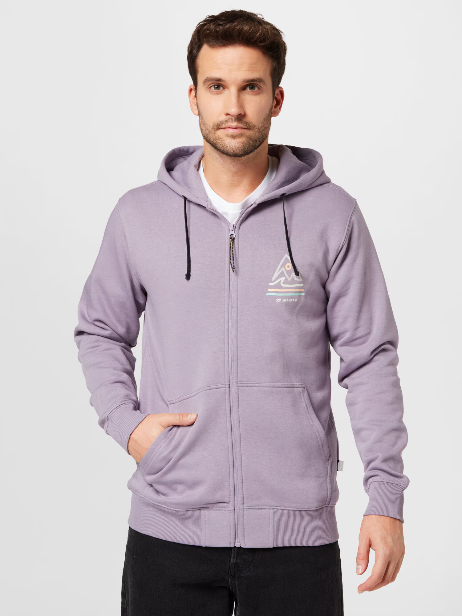 BILLABONG Bluză cu fermoar sport 'Peak' turcoaz / gri deschis / mauve / portocaliu caisă - Pled.ro