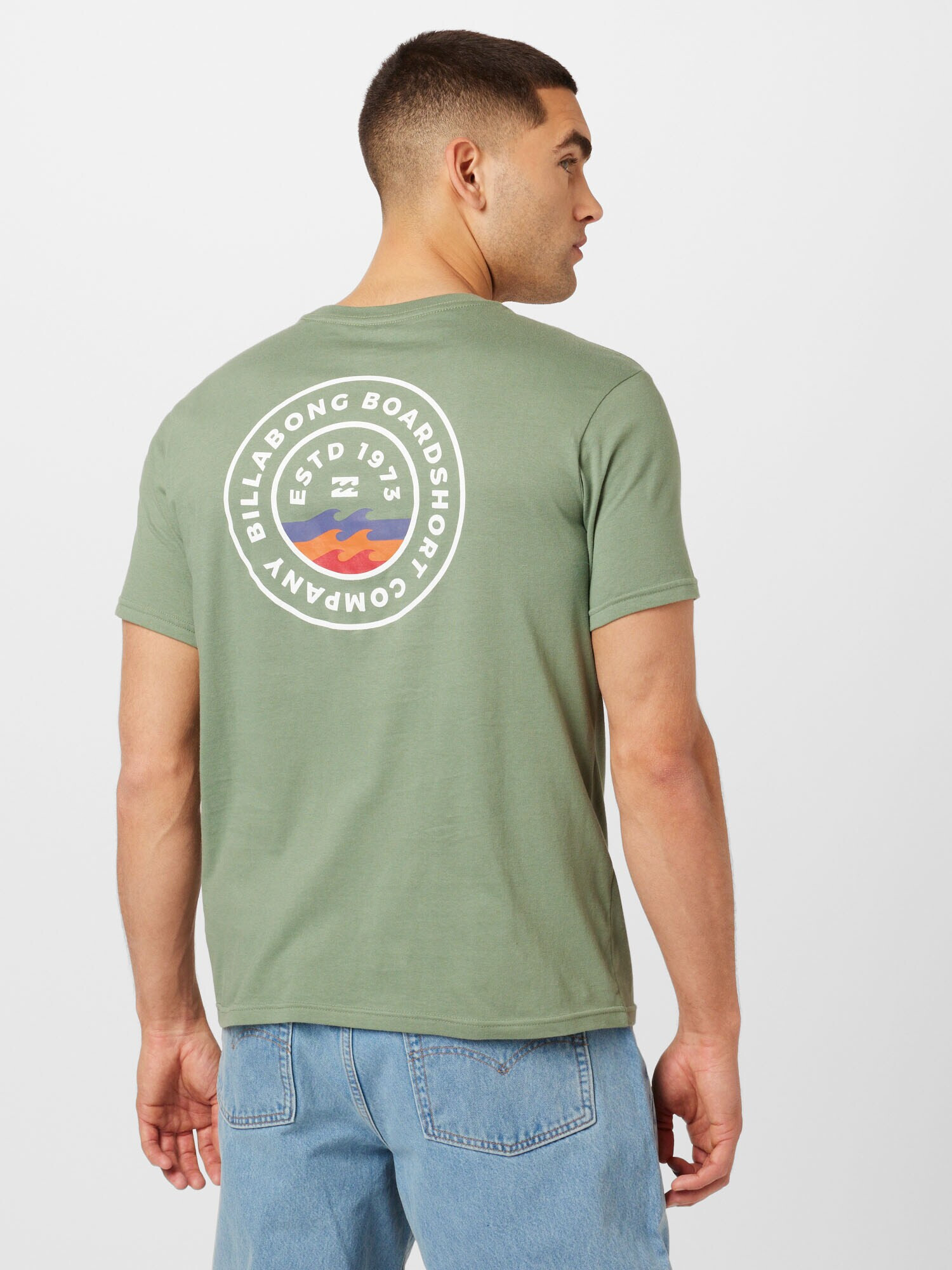 BILLABONG Tricou albastru marin / verde măr / portocaliu / alb - Pled.ro