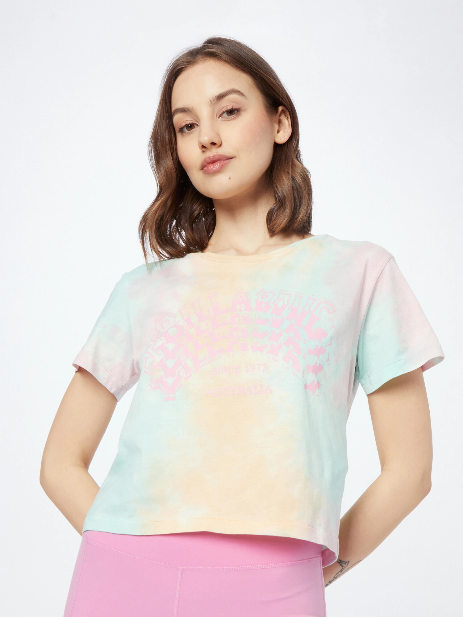 BILLABONG Tricou albastru pastel / verde pastel / portocaliu deschis / roz deschis - Pled.ro