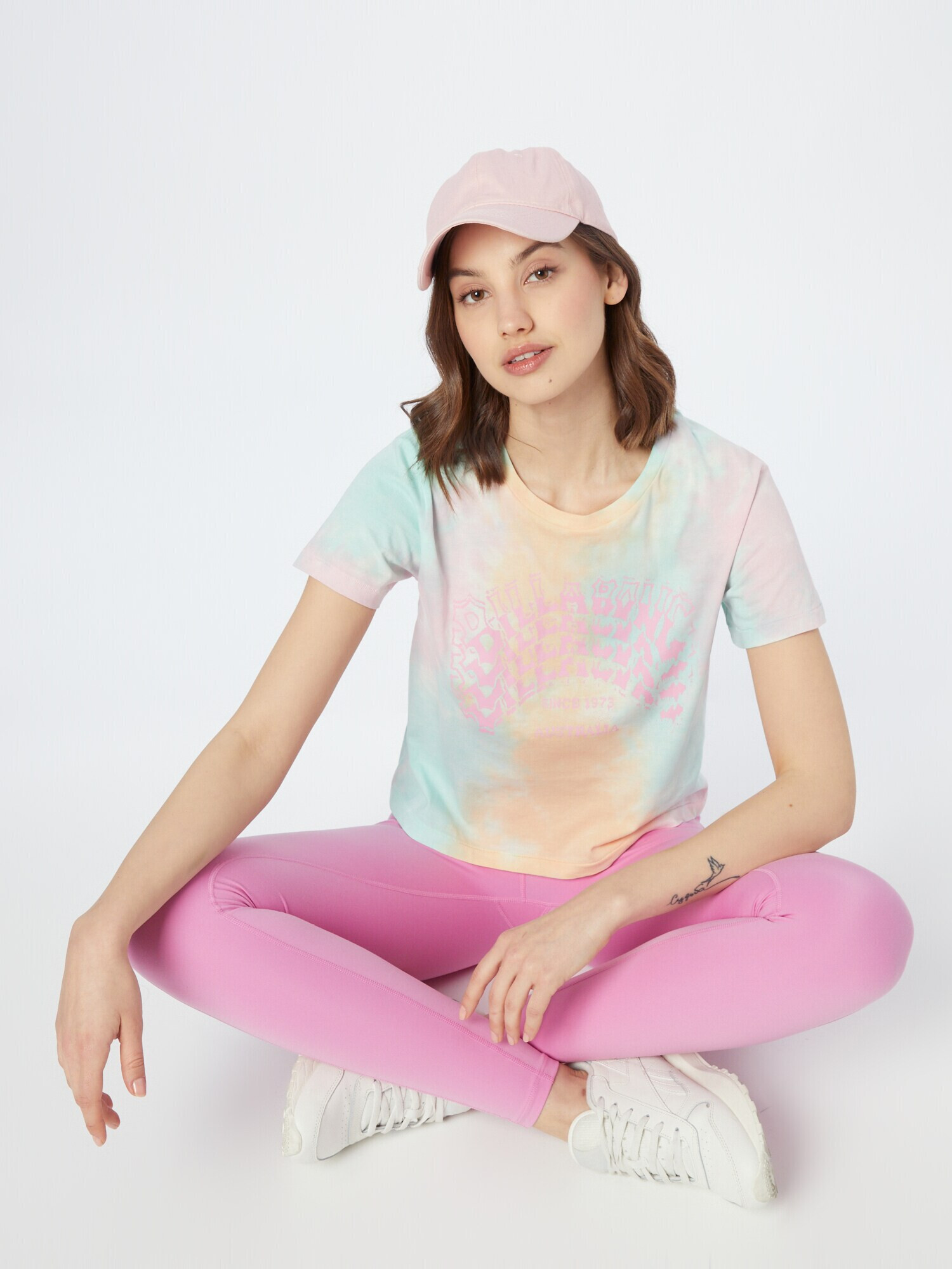 BILLABONG Tricou albastru pastel / verde pastel / portocaliu deschis / roz deschis - Pled.ro