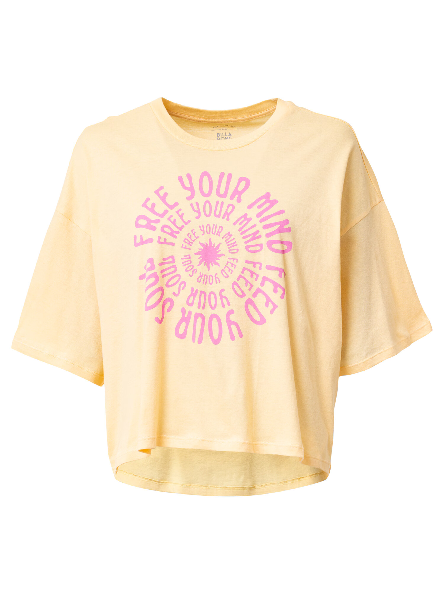 BILLABONG Tricou 'FEELING FREE' galben pastel / roz deschis - Pled.ro