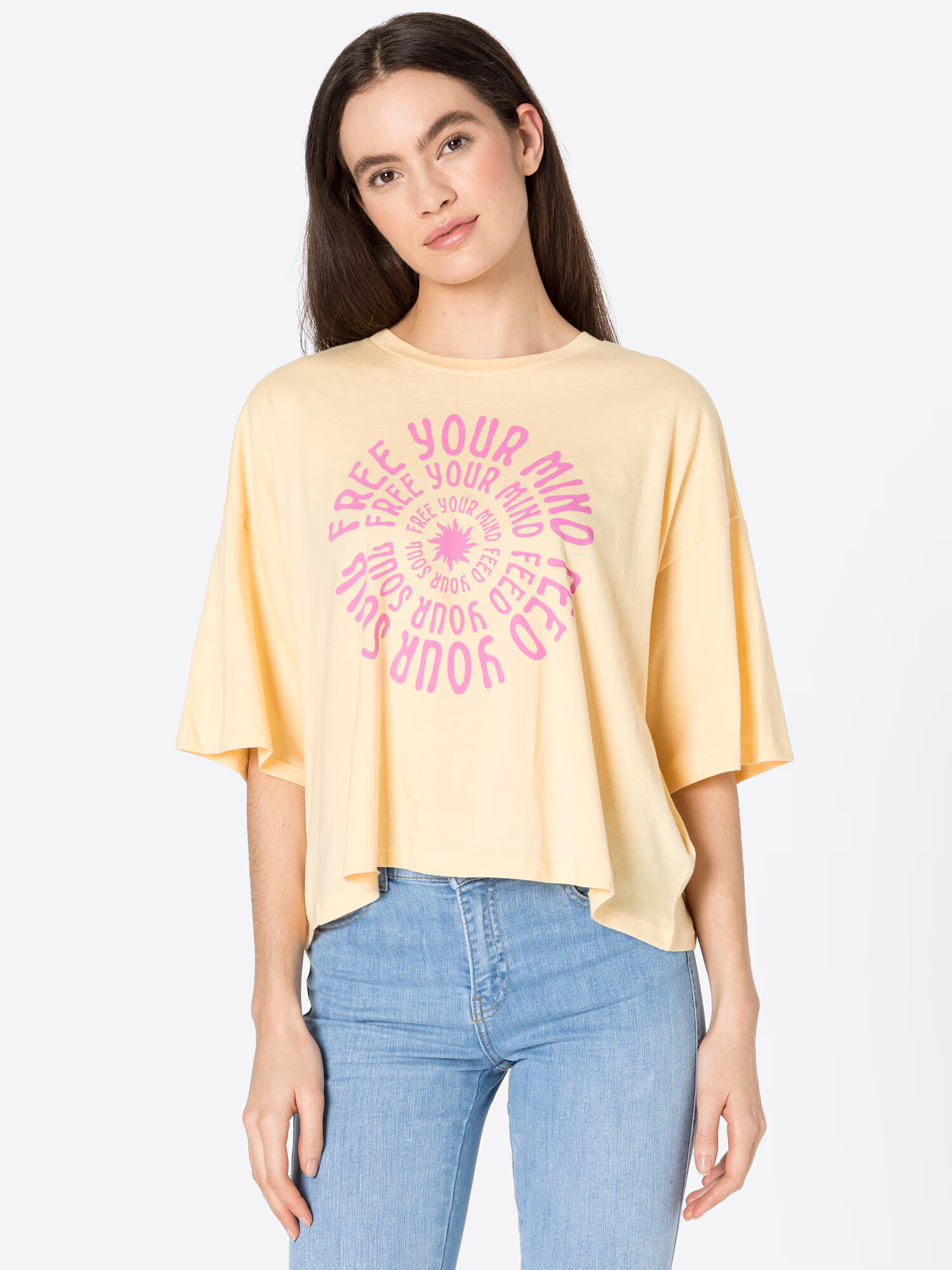 BILLABONG Tricou 'FEELING FREE' galben pastel / roz deschis - Pled.ro