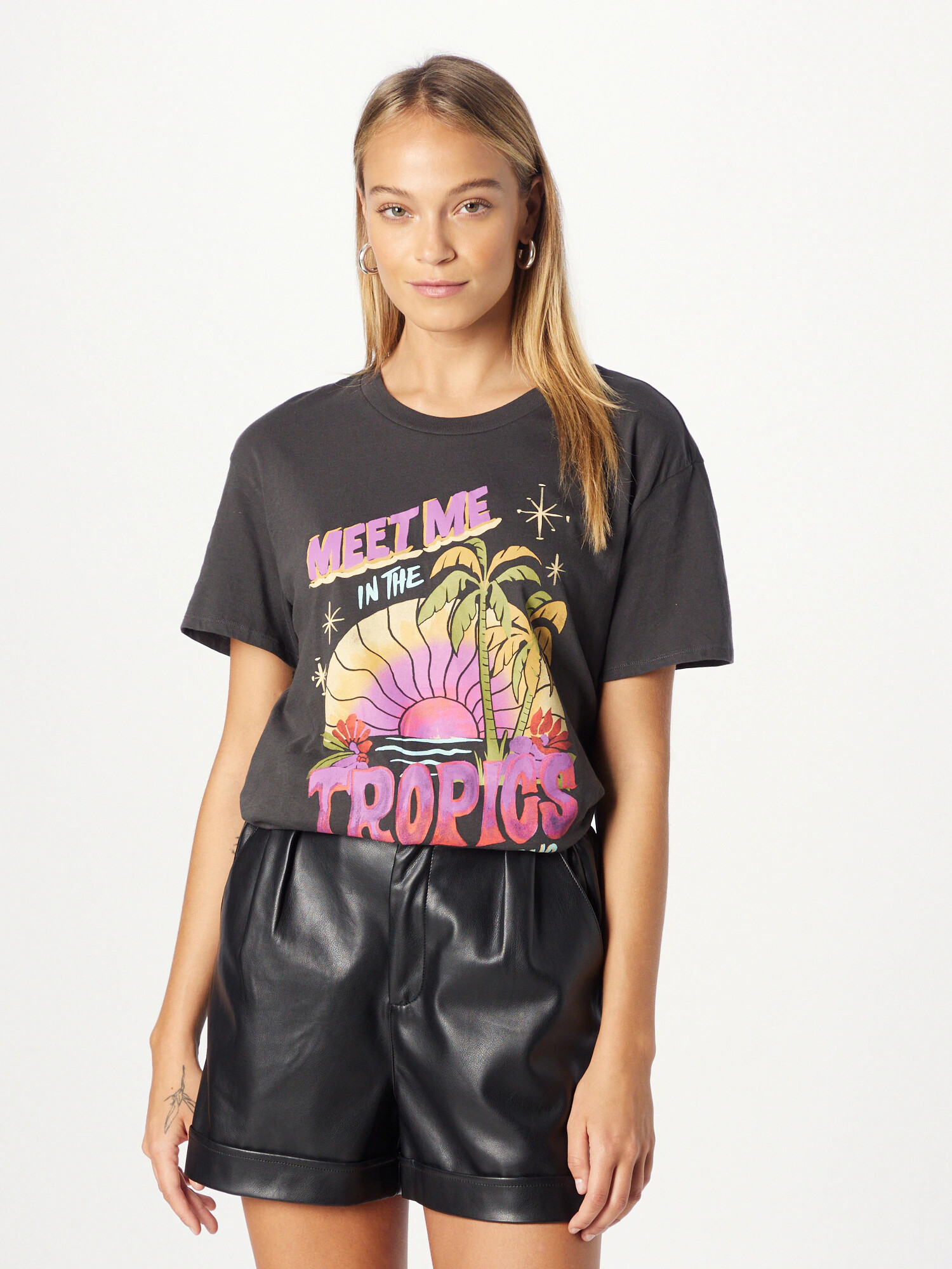 BILLABONG Tricou 'MEET ME IN THE TROPICS' galben deschis / verde deschis / mov deschis / negru - Pled.ro