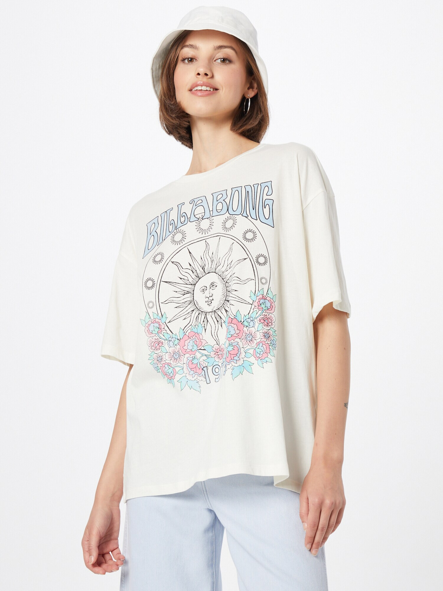 BILLABONG Tricou 'Setting Sun' albastru deschis / roz / negru / alb - Pled.ro