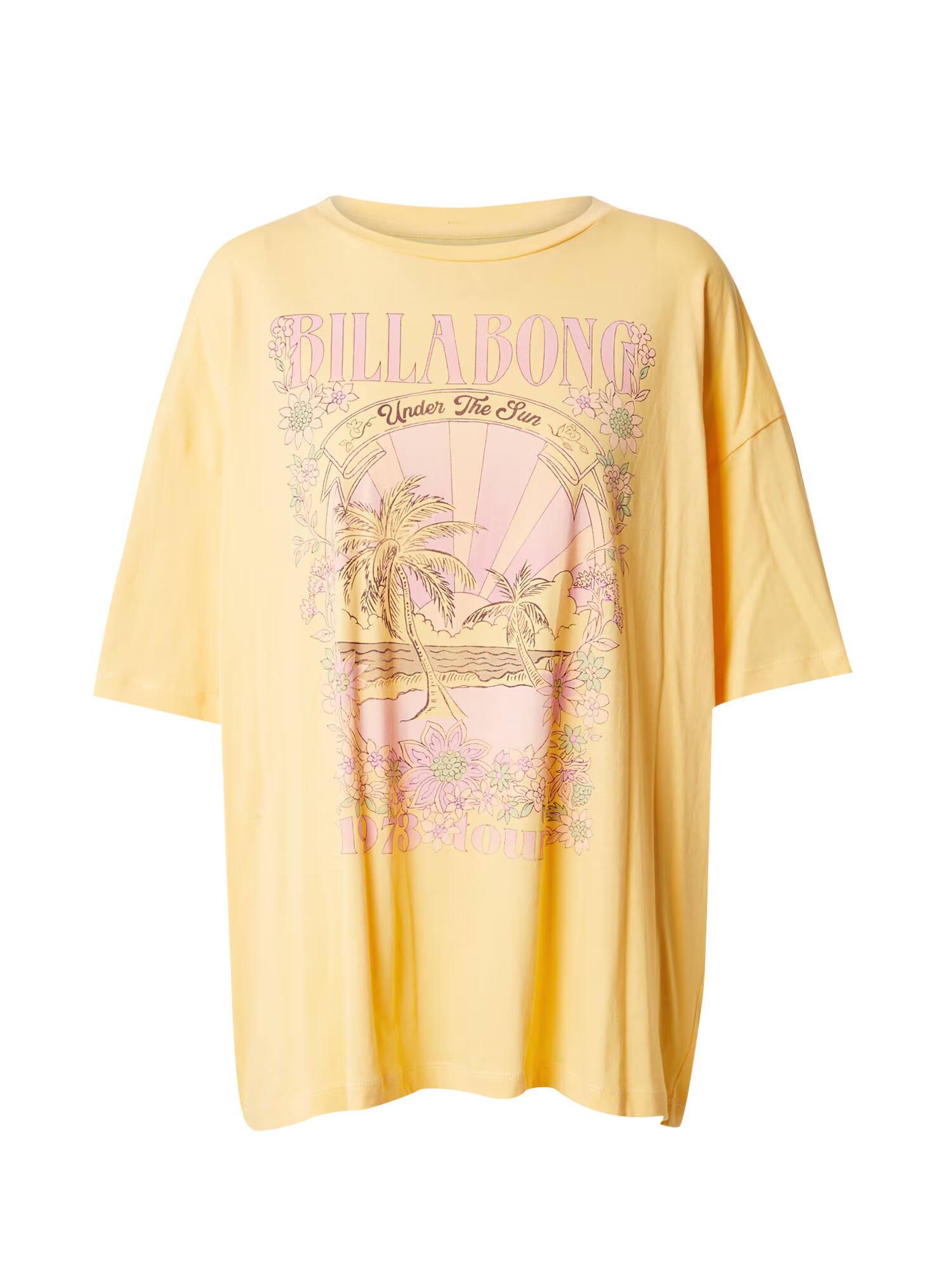 BILLABONG Tricou 'UNDER THE SUN' verde pastel / portocaliu pastel / roz / negru - Pled.ro