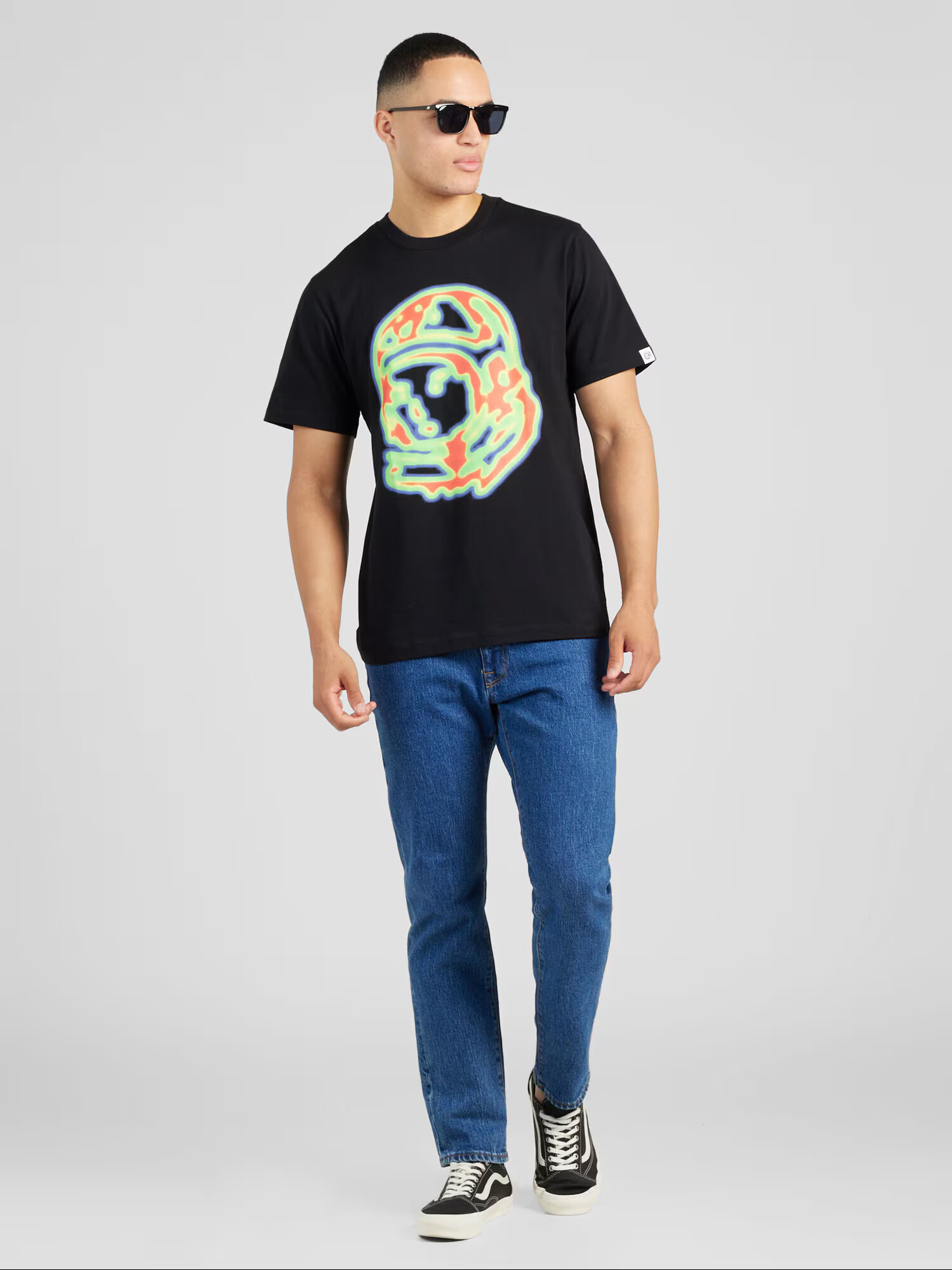 Billionaire Boys Club Tricou albastru porumbel / verde deschis / portocaliu neon / negru - Pled.ro