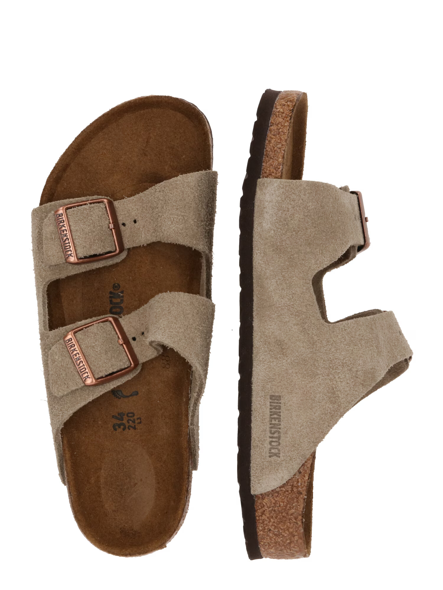 BIRKENSTOCK Pantofi deschiși gri taupe - Pled.ro