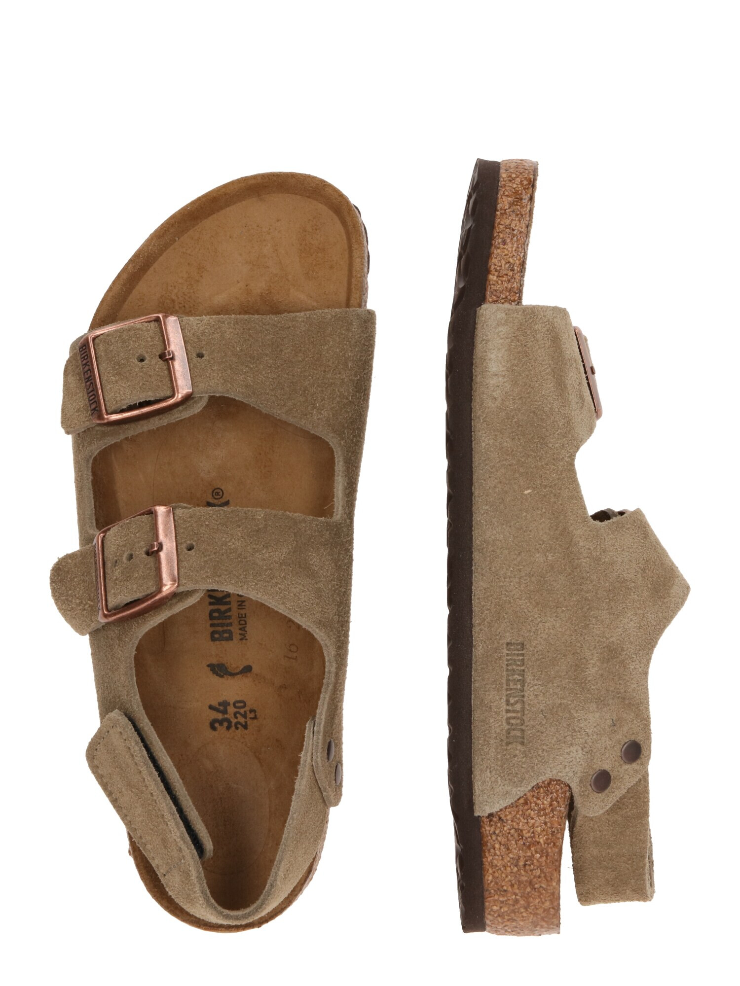 BIRKENSTOCK Pantofi deschiși 'Milano' pământiu - Pled.ro