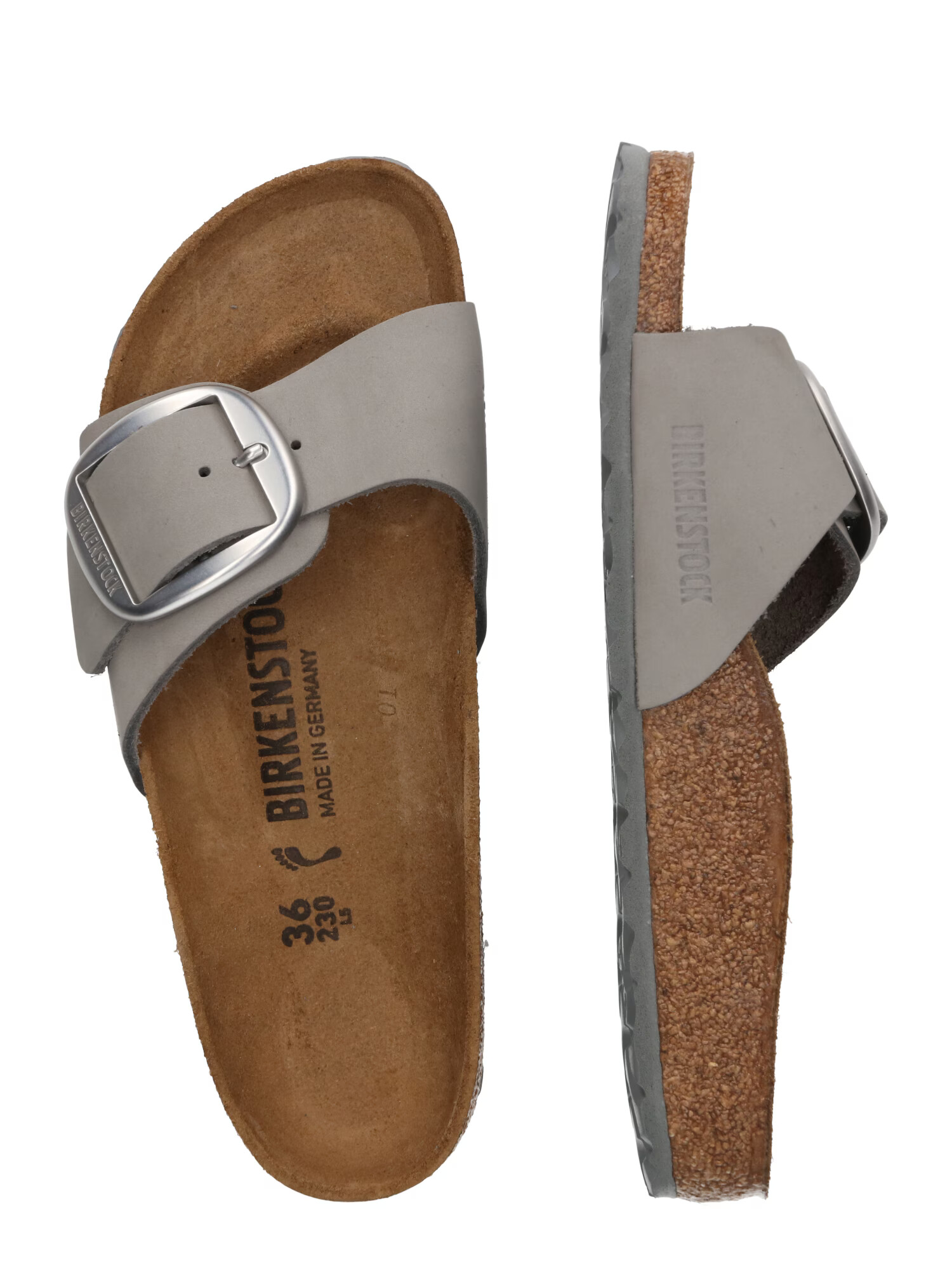 BIRKENSTOCK Saboți 'Madrid' gri piatră / argintiu - Pled.ro