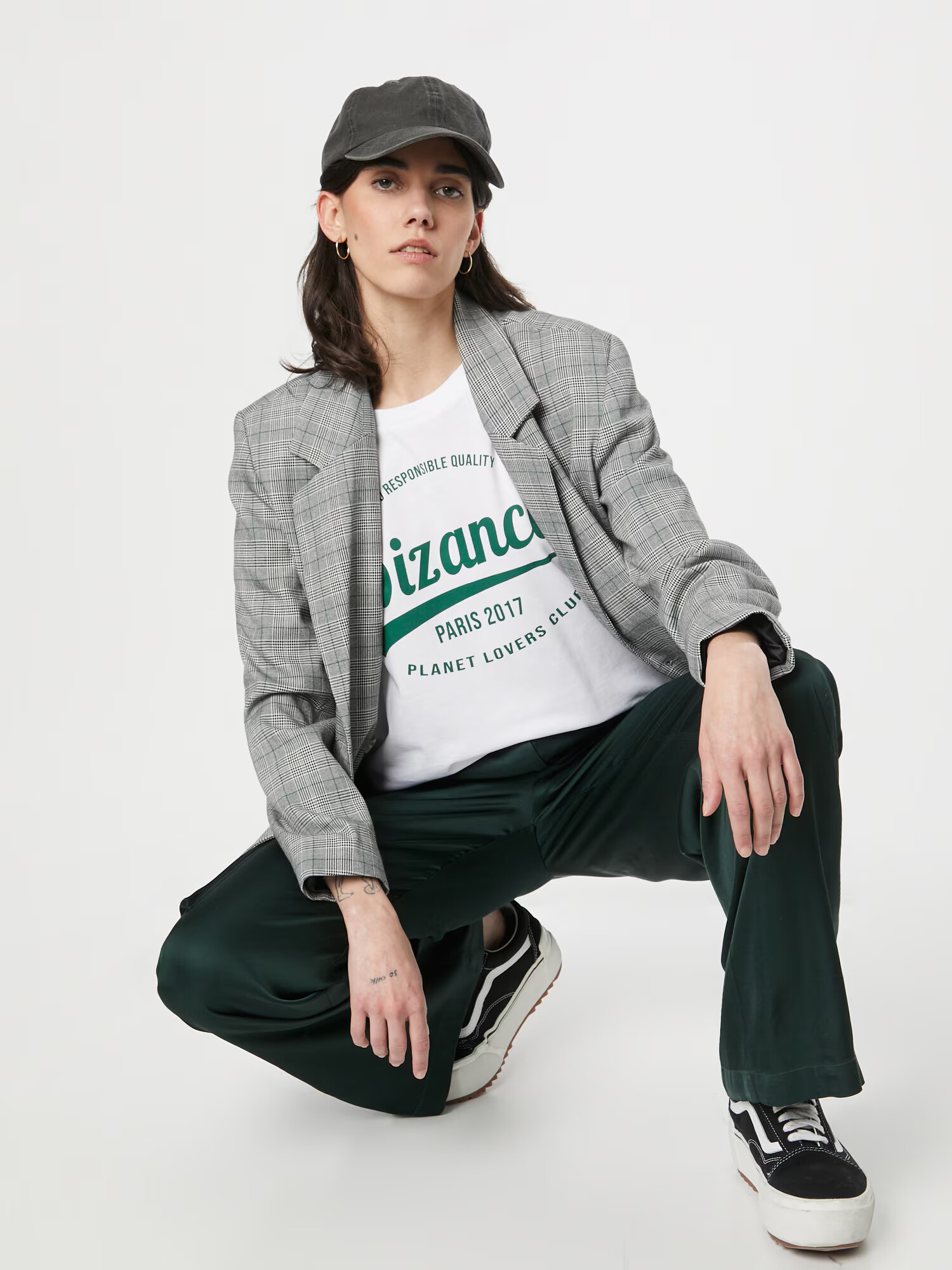 Bizance Paris Tricou 'THOMAS' verde / alb - Pled.ro