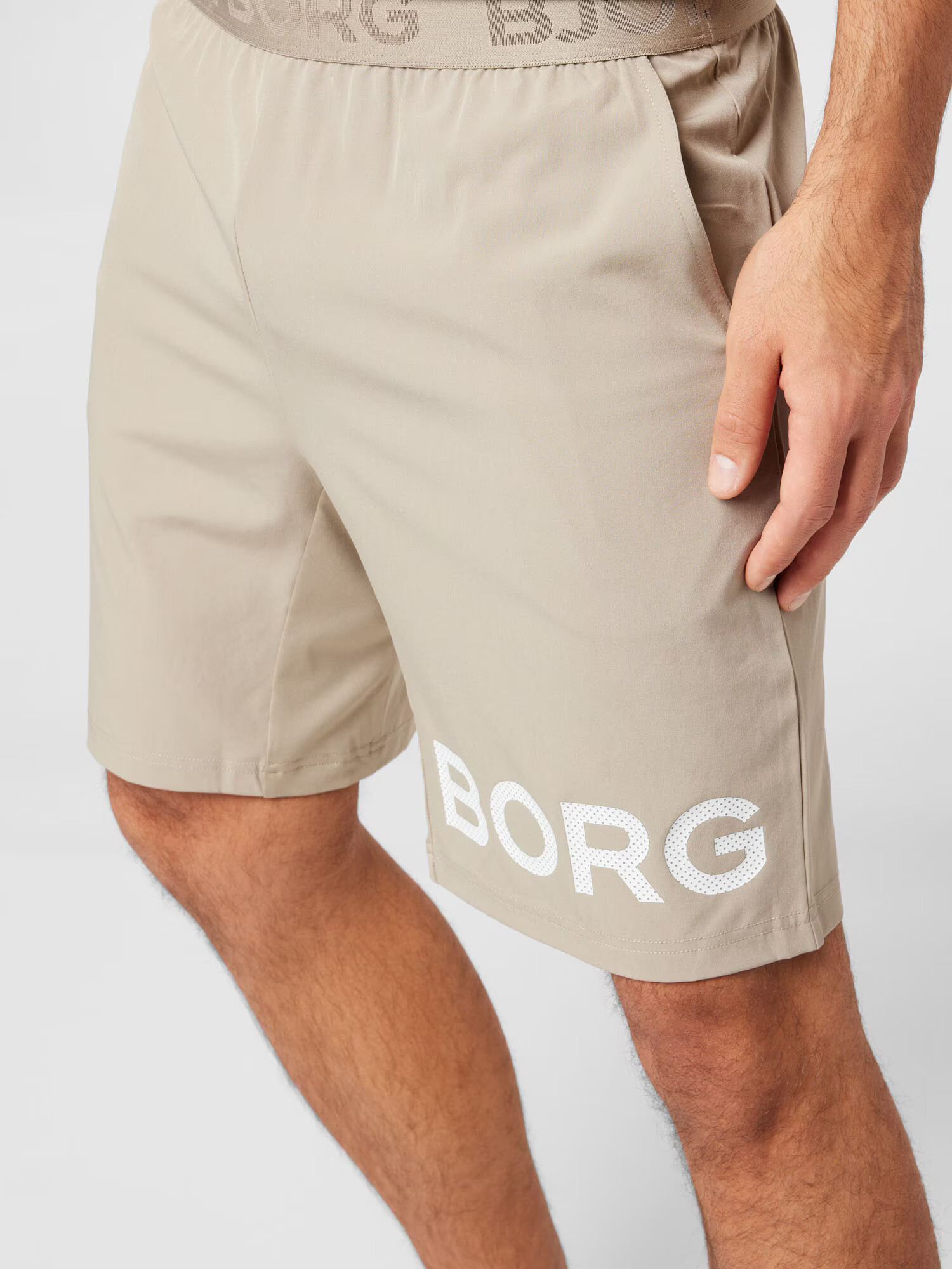 BJÖRN BORG Pantaloni sport bej / alb - Pled.ro