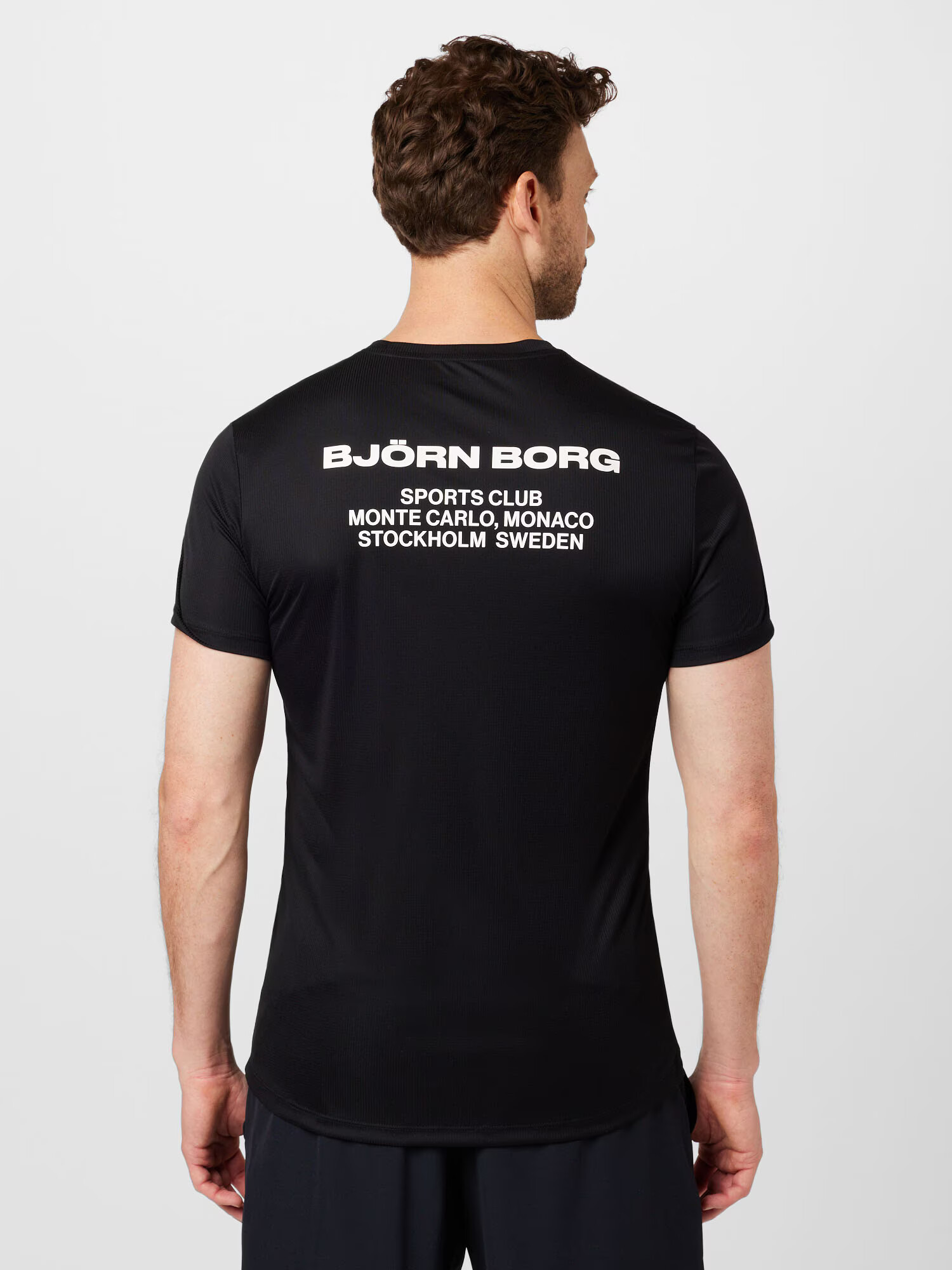 BJÖRN BORG Tricou funcțional negru / alb - Pled.ro