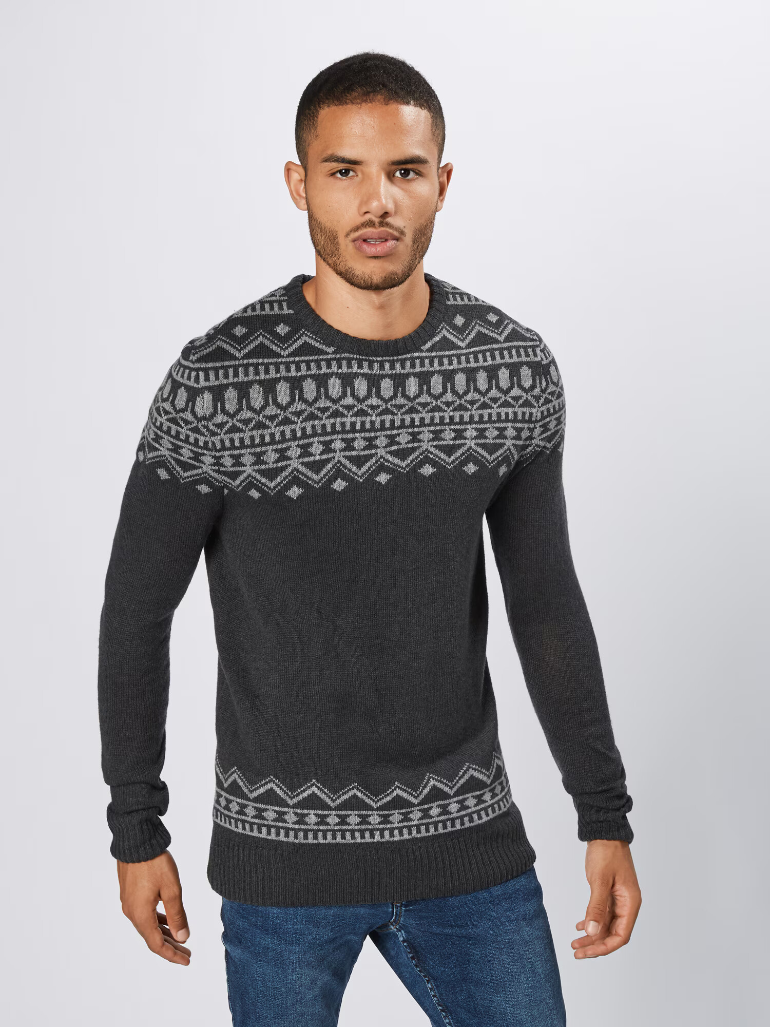 BLEND Pulover 'Knit Pullover' gri metalic / gri amestecat - Pled.ro