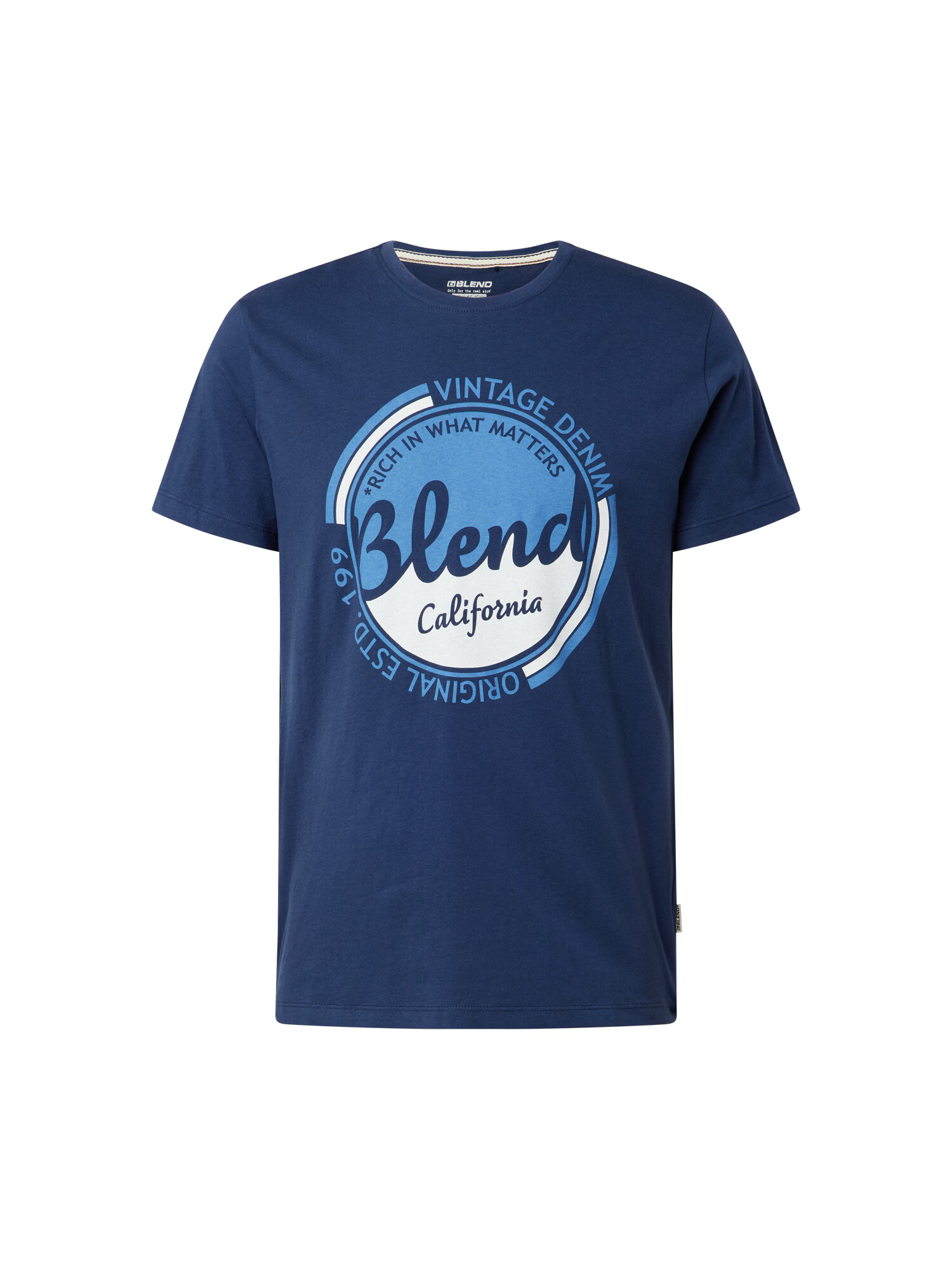 BLEND Tricou albastru / albastru deschis / alb - Pled.ro