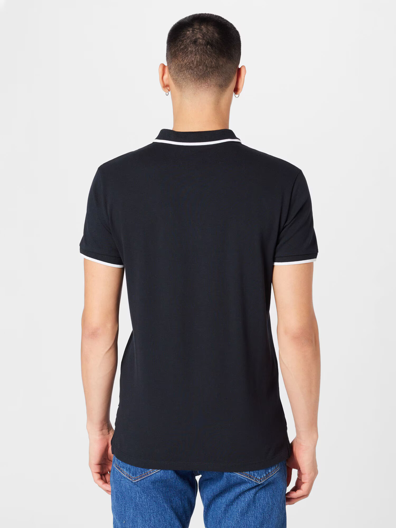 BLEND Tricou negru / alb - Pled.ro