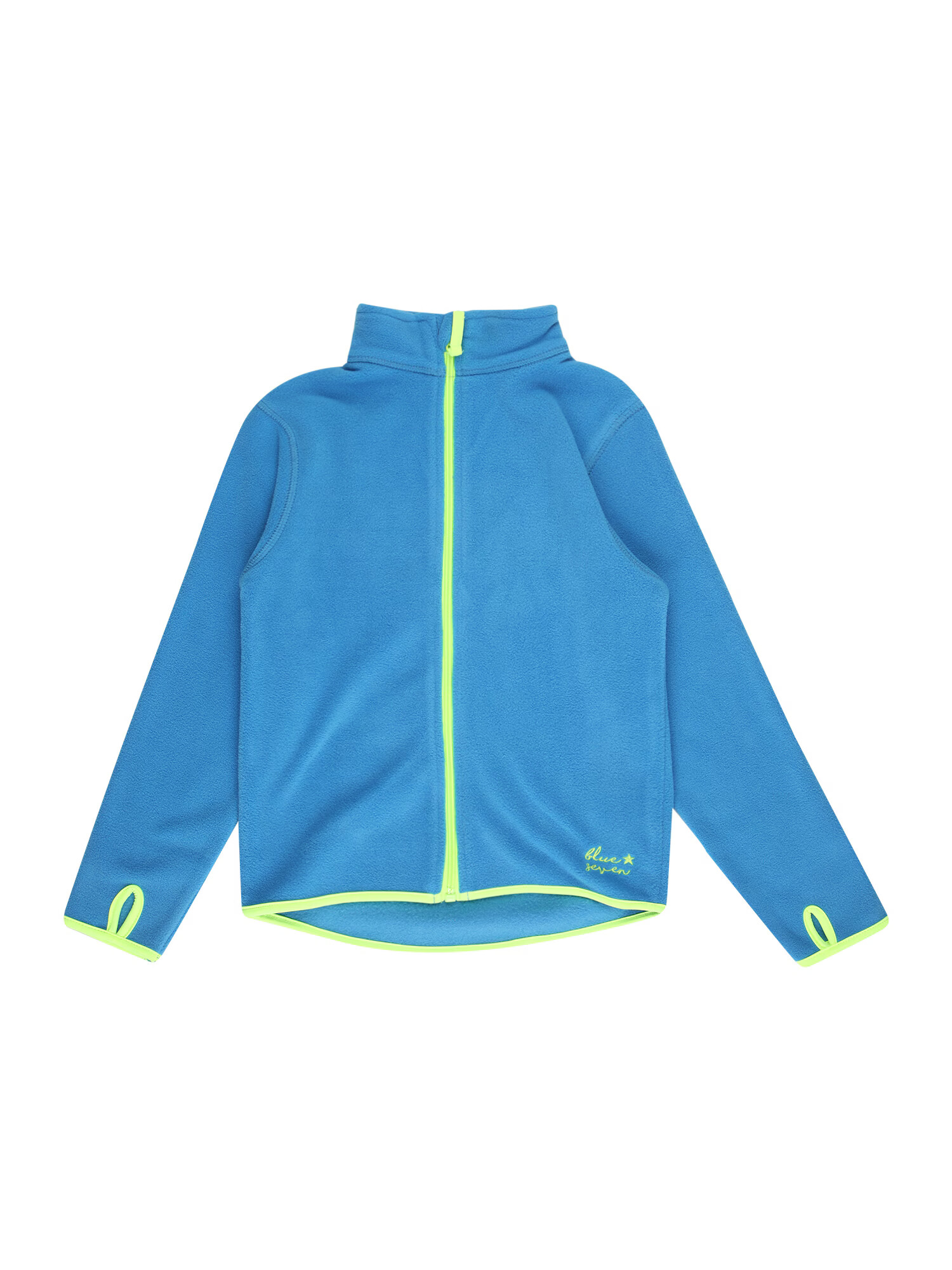 BLUE SEVEN Jachetă fleece azuriu / galben neon - Pled.ro