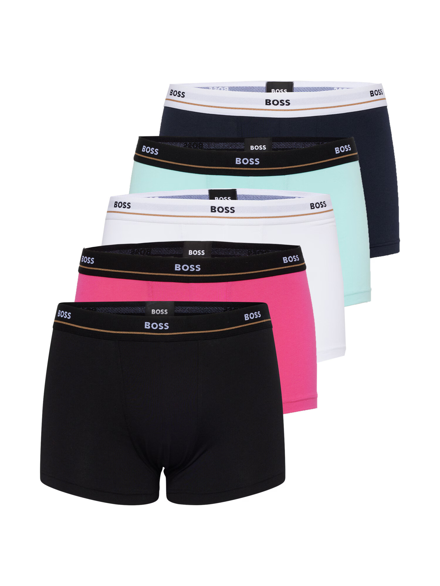 BOSS Black Boxeri albastru aqua / fucsia / negru / alb natural - Pled.ro