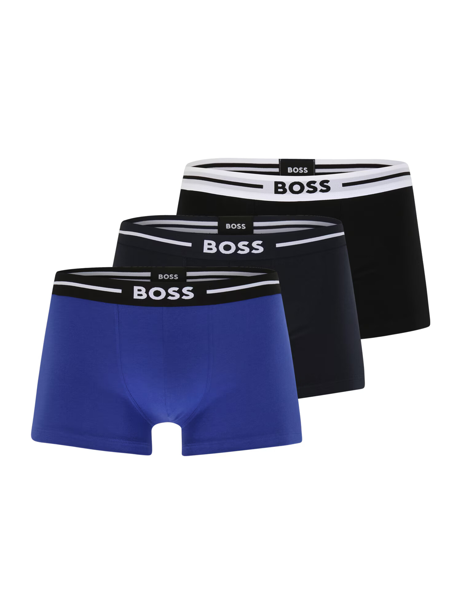 BOSS Black Boxeri albastru regal / gri metalic / negru / alb murdar - Pled.ro