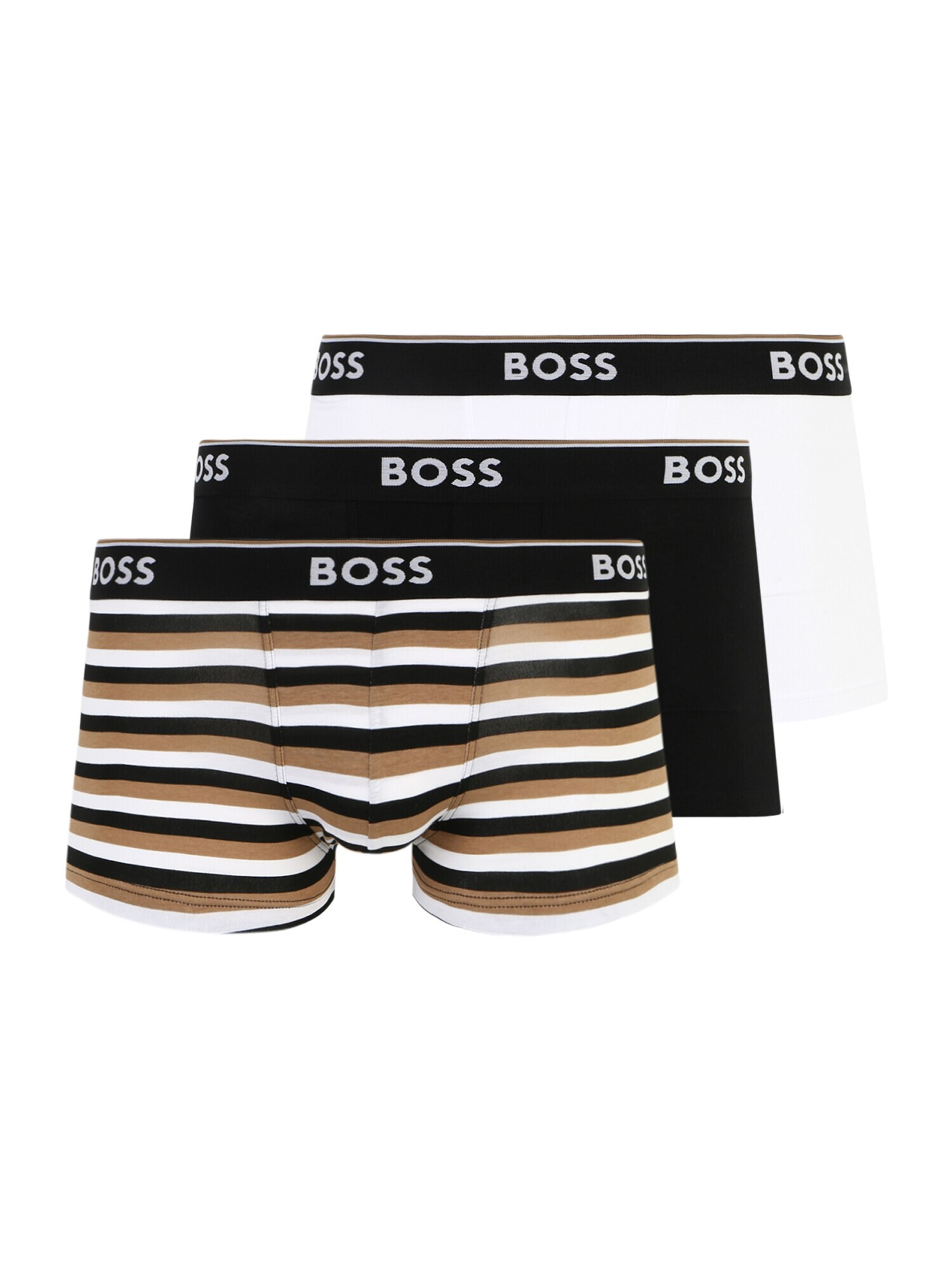 BOSS Black Boxeri bej / gri deschis / negru / alb - Pled.ro