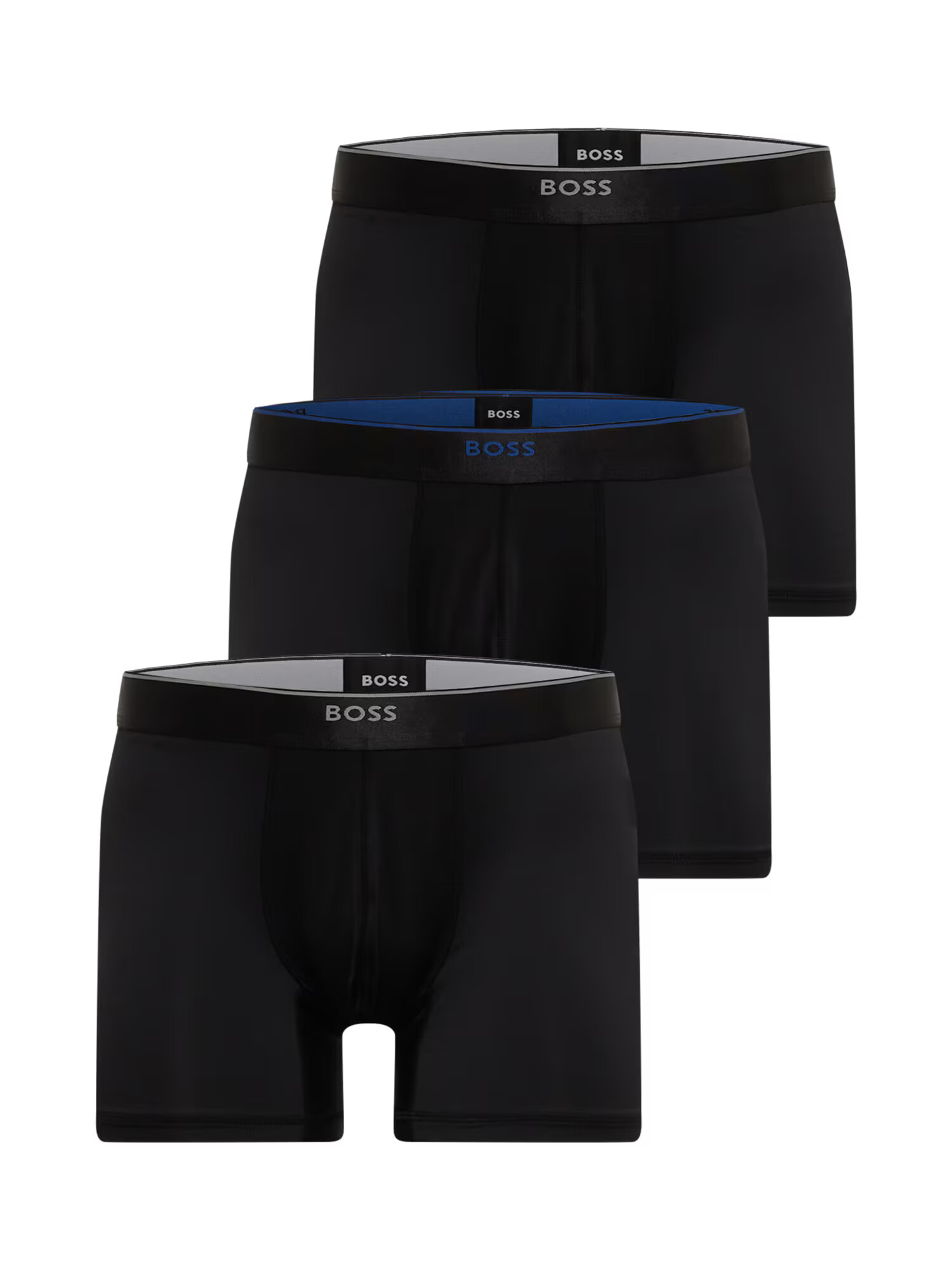 BOSS Black Boxeri 'BoxerBr 3P Evolution' albastru / gri / negru - Pled.ro