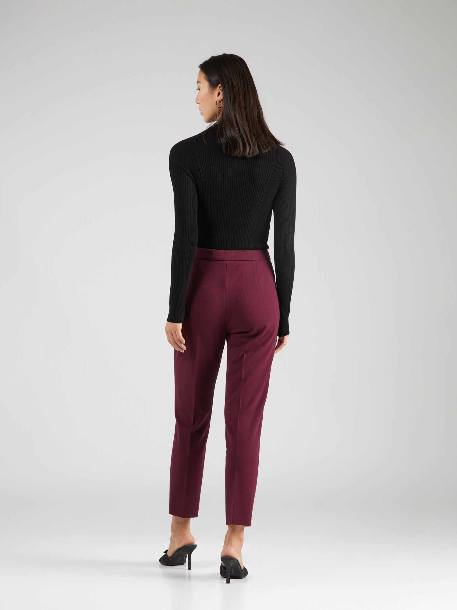 BOSS Black Pantaloni cu dungă 'TILUNARA' roșu burgundy - Pled.ro