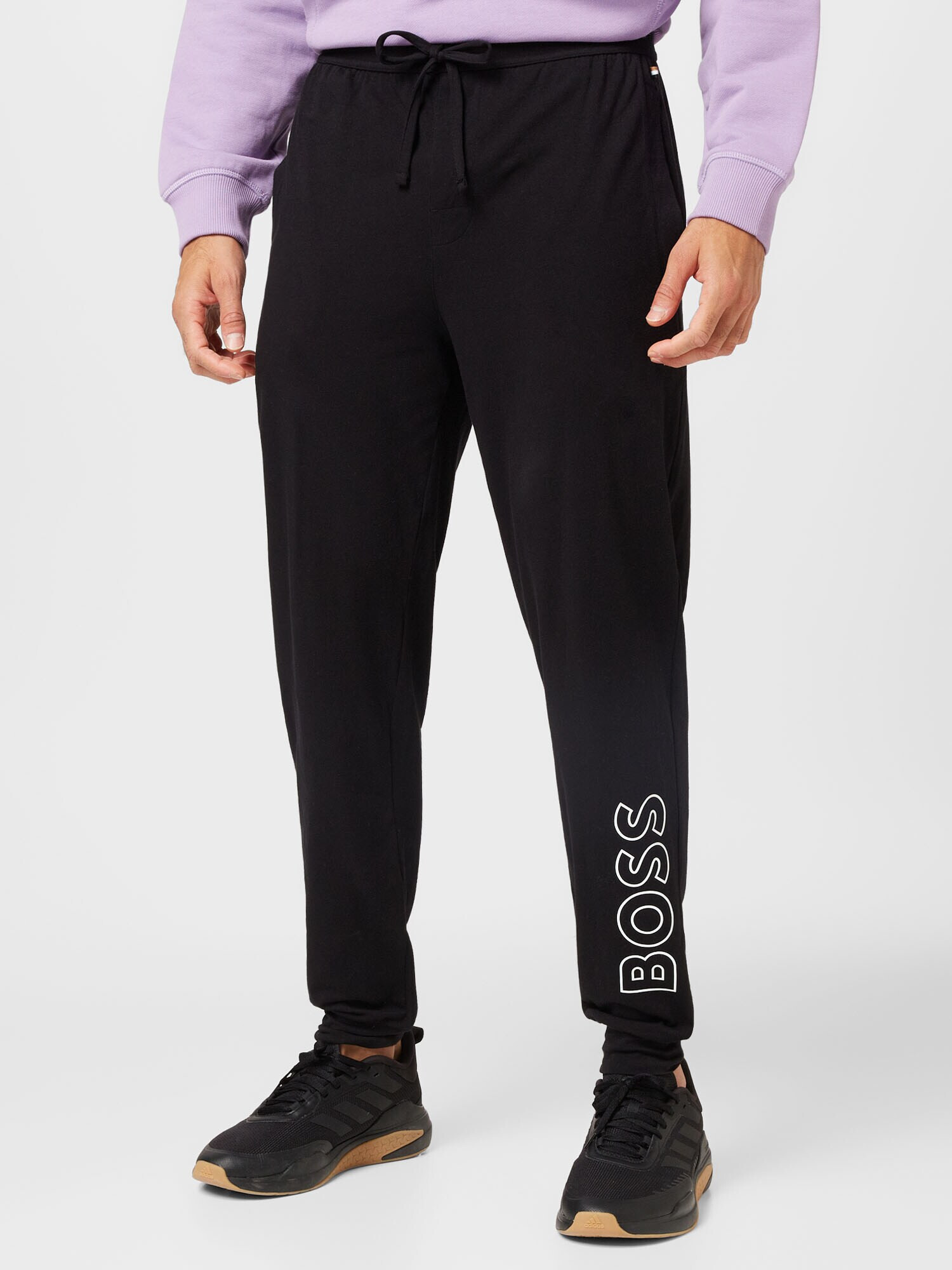 BOSS Black Pantaloni de pijama 'Identity' negru / alb - Pled.ro