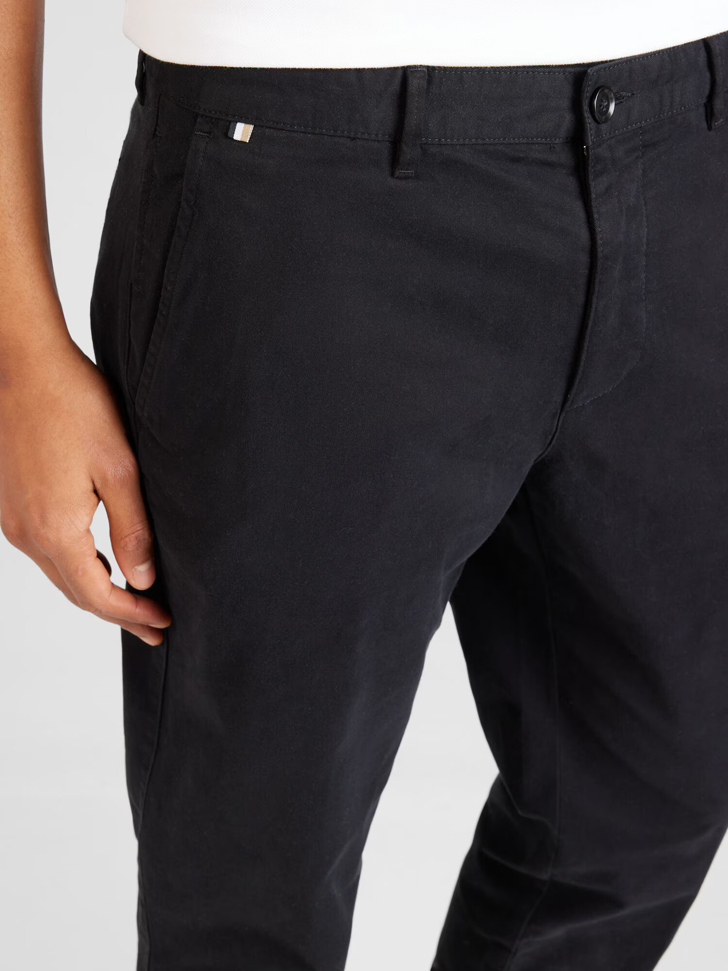 BOSS Black Pantaloni eleganți 'Crigan3-D' bej închis / negru / alb - Pled.ro