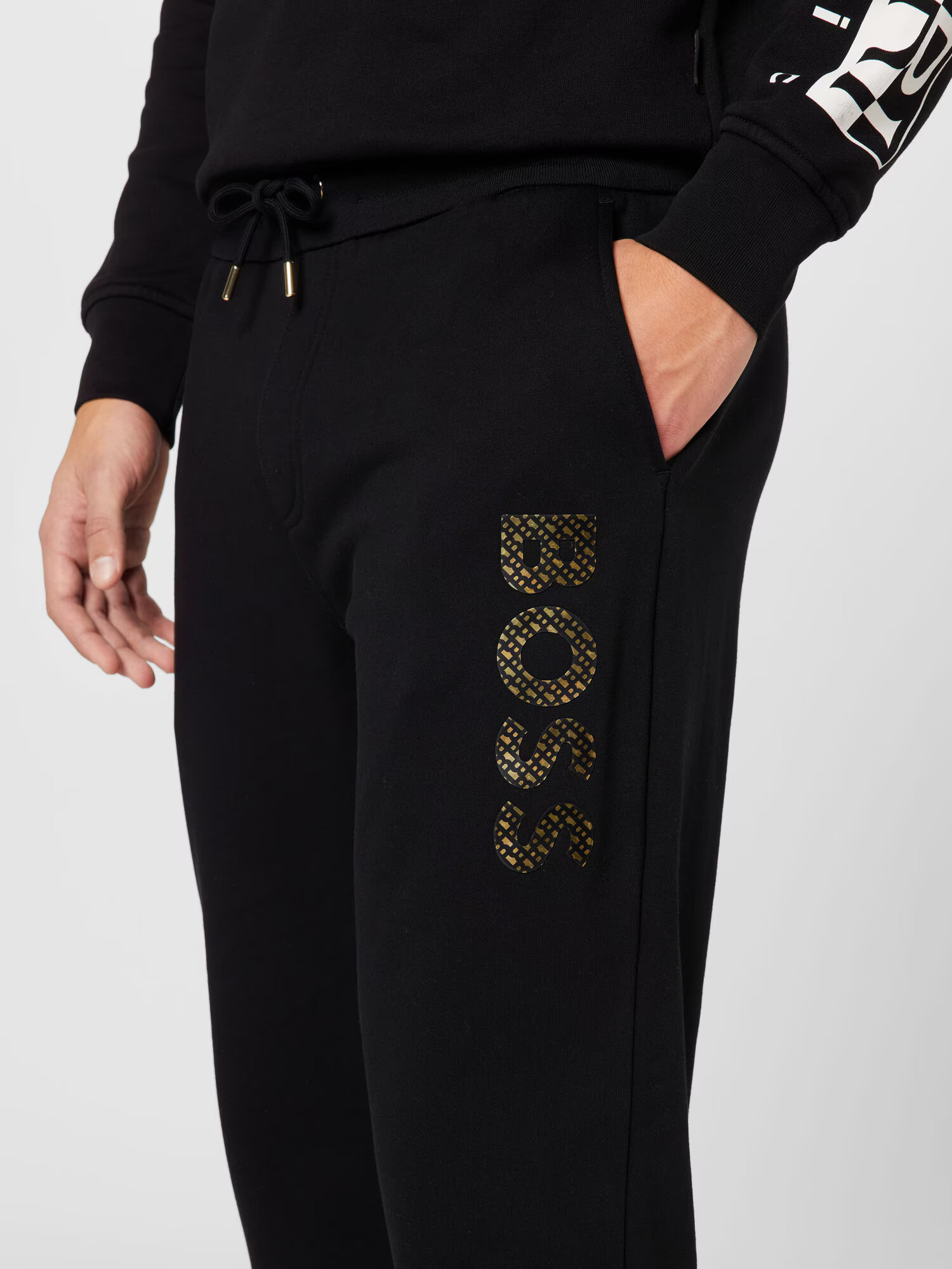 BOSS Black Pantaloni 'Lamont' auriu / negru - Pled.ro